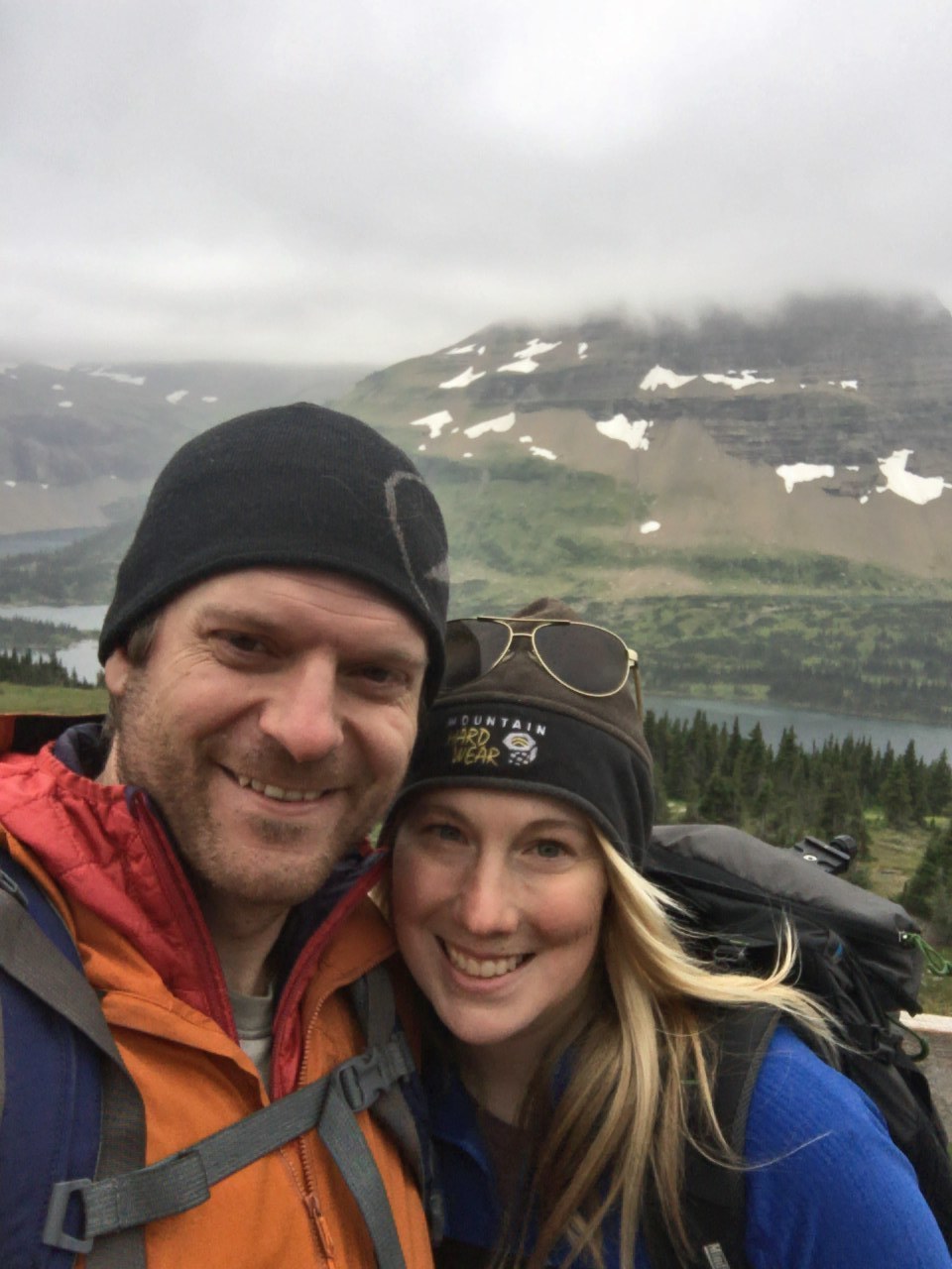Top of Logan Pass, with Hidden Lake in the background