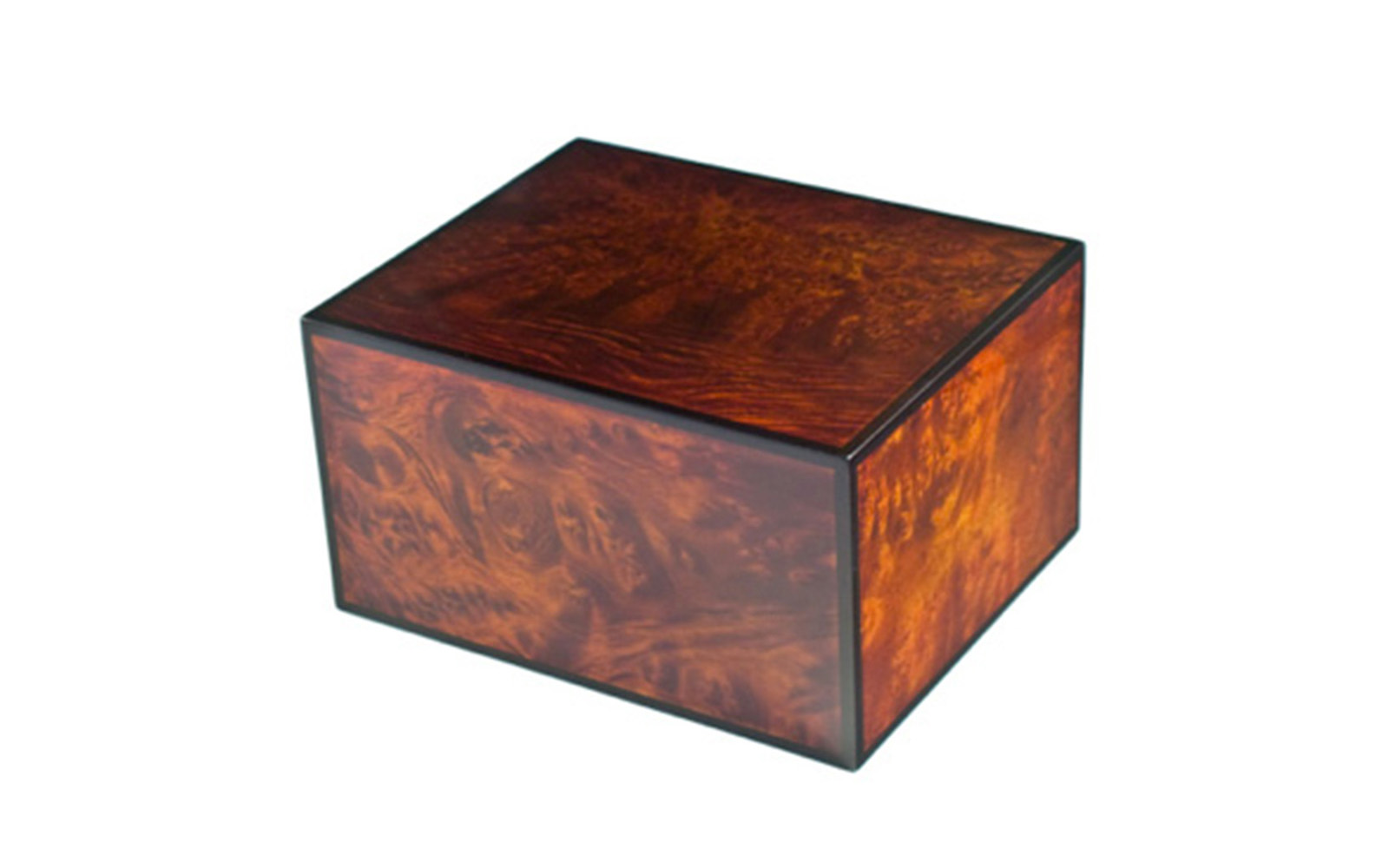 Montreaux Montreaux has charmed individuals with its spectacular views of the Alps and picturesque architecture. The lovely rustic burl in a natural finish with black edges captures this region’s true beauty and Old World traditions. This urn is available in small and large sizes only. Small: 29 Cu. inches / up to 24 lbs. / 3.7" x 3.7" x 4.5" $115 Large: 235 Cu. inches / up to 230 lbs. / 9.1" x 7.4" x 5.2" $225
