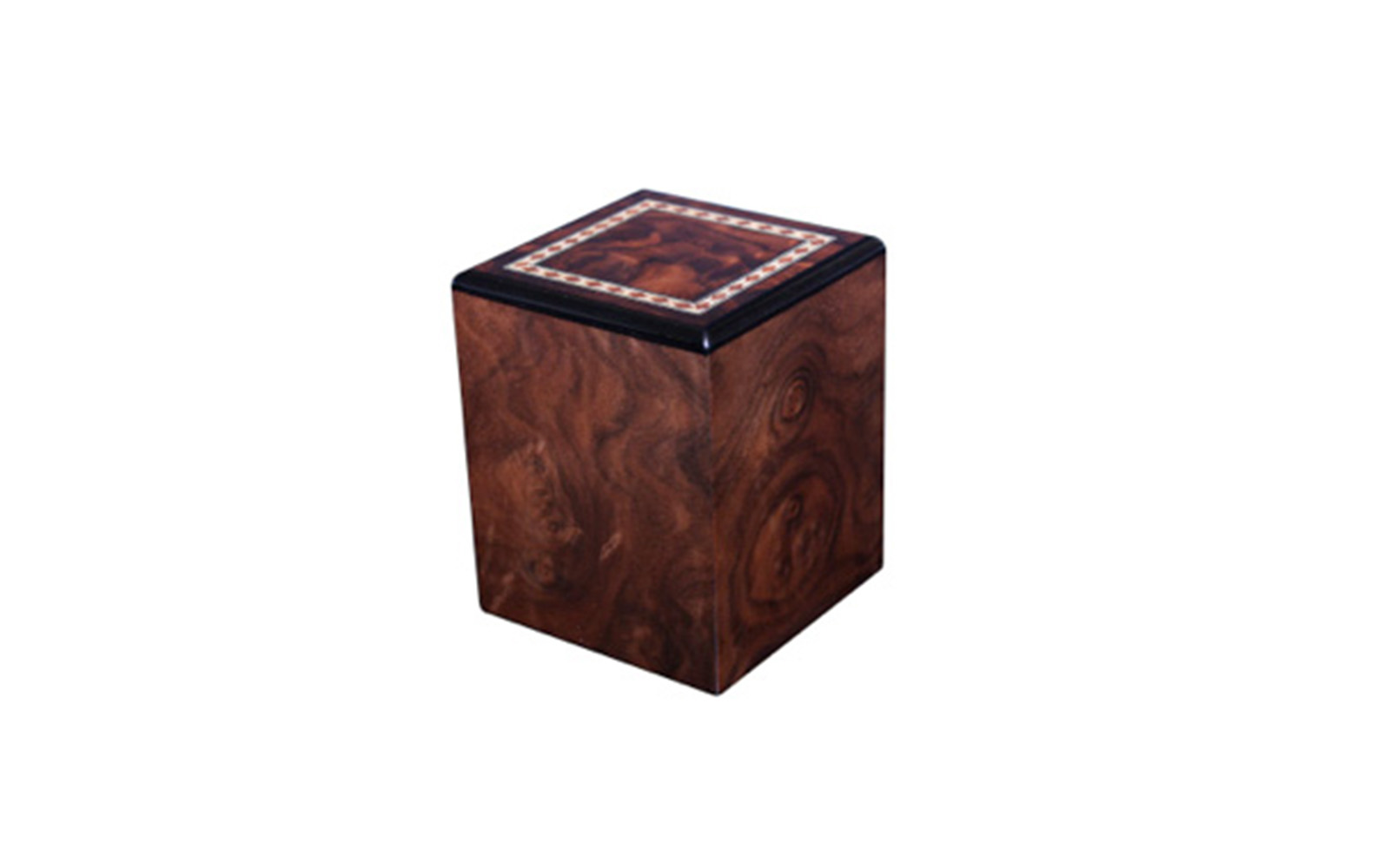 Amboise This beautifully crafted masterpiece has a classic style with a twist. The handsome top has a gorgeous bordered scheme, drawing meaning and light from central France, where the town of Amboise is situated. This urn is available in small and large sizes only. Small: 29 Cu. inches / up to 24 lbs. / 3.7" x 3.7" x 4.5" $115 Large: 235 Cu. inches / up to 230 lbs. / 9.1" x 7.4" x 5.2" $225