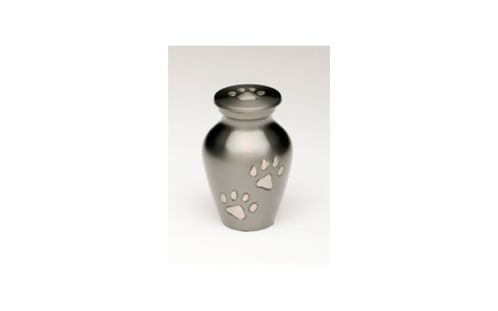 Paws To Heaven Keepsake Made of Brass with a Dark Slate Finish, Threaded lid, and a Felt-Lined Base. Measures 2.75” H, 3 Cu. Inches, up to 2 lbs., $49