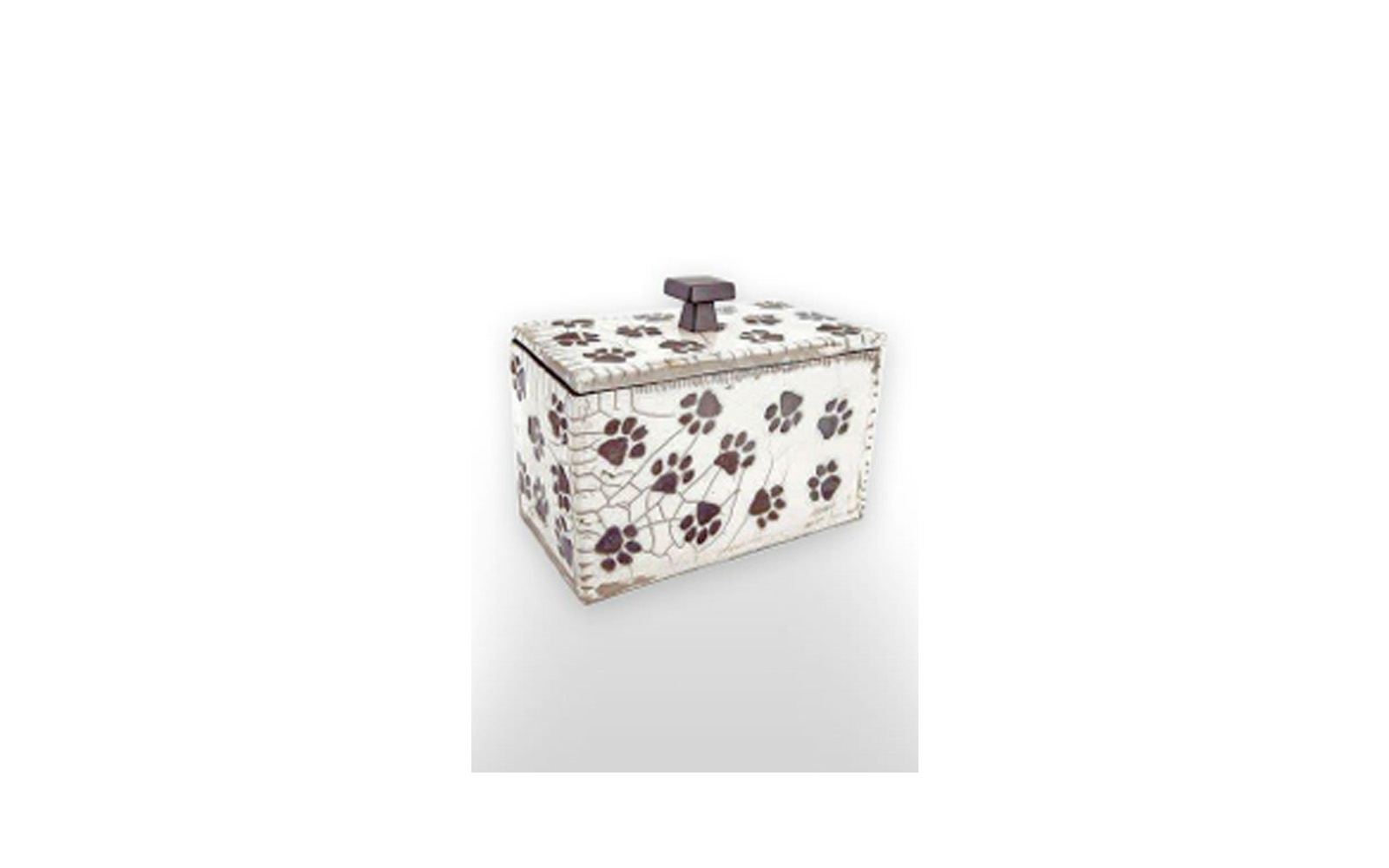Playful Paws Rectangle Ceramic Pet Urn This ceramic urn is a one of a kind Crackled Glazed Box giving an antique like appearance. Measuring 6 ¼” L x 3 ¼” W x 6” H, 81 Cu. Inches, up to 81 lbs. $145 *Please Note: Each piece is uniquely made by its Artist resulting in different colors and weight