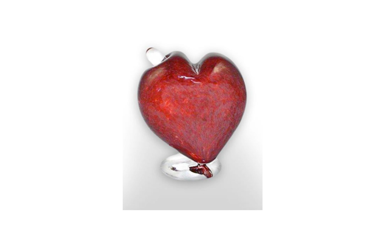 Forever in my Heart Available in red, green, blue, aqua, purple and pink colors. This urn is made of Hand Blown Glass, has a Glass Stopper, and is signed by the Artist who has created it. This urn holds, 8 Cu. Inches, up to 8 lbs. $155 *Please Note: Each piece is uniquely made by its Artist resulting in different colors and weight