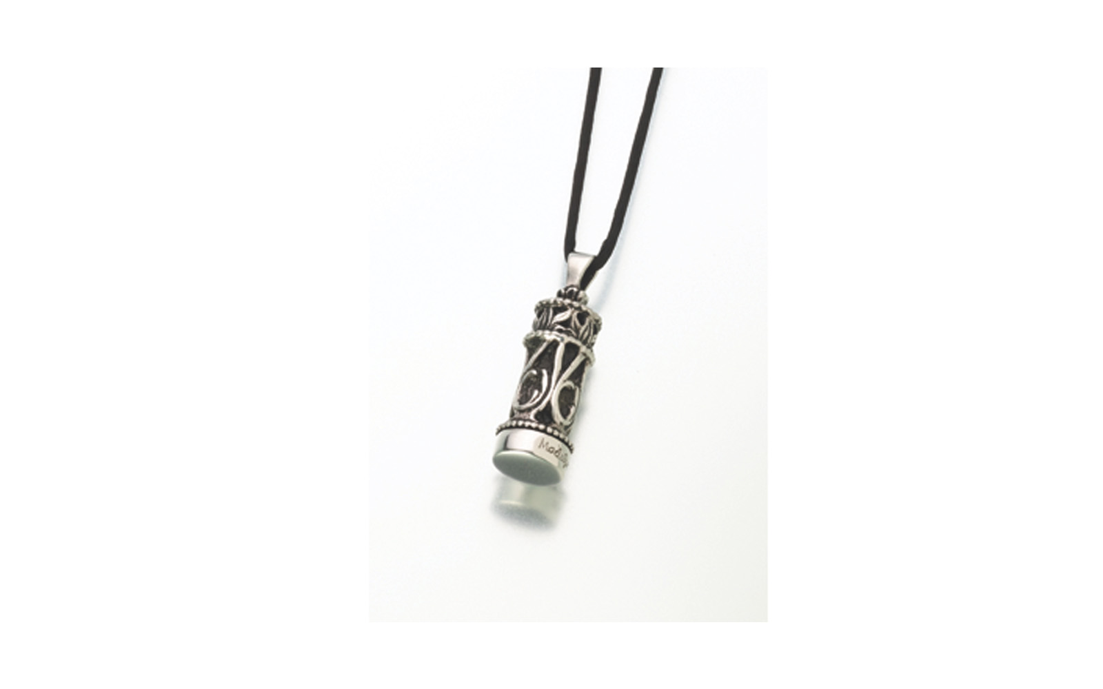 Small Antiqued Sterling Silver Cylinder Pendant Measures 1/2"W x 1-1/8"H, Chain not included, $180