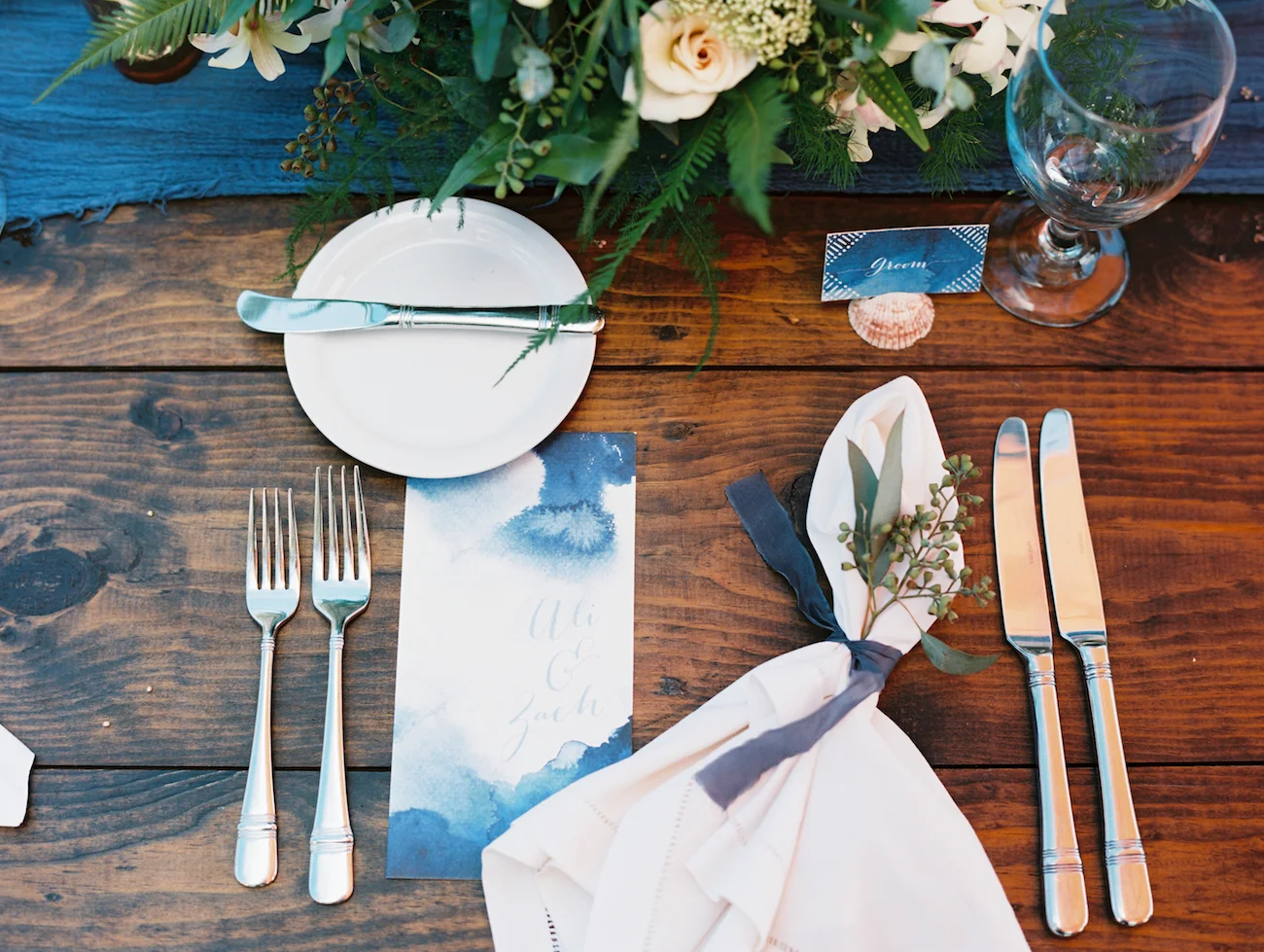 custom menus, place cards; as featured in The Knot winter 2016 issue