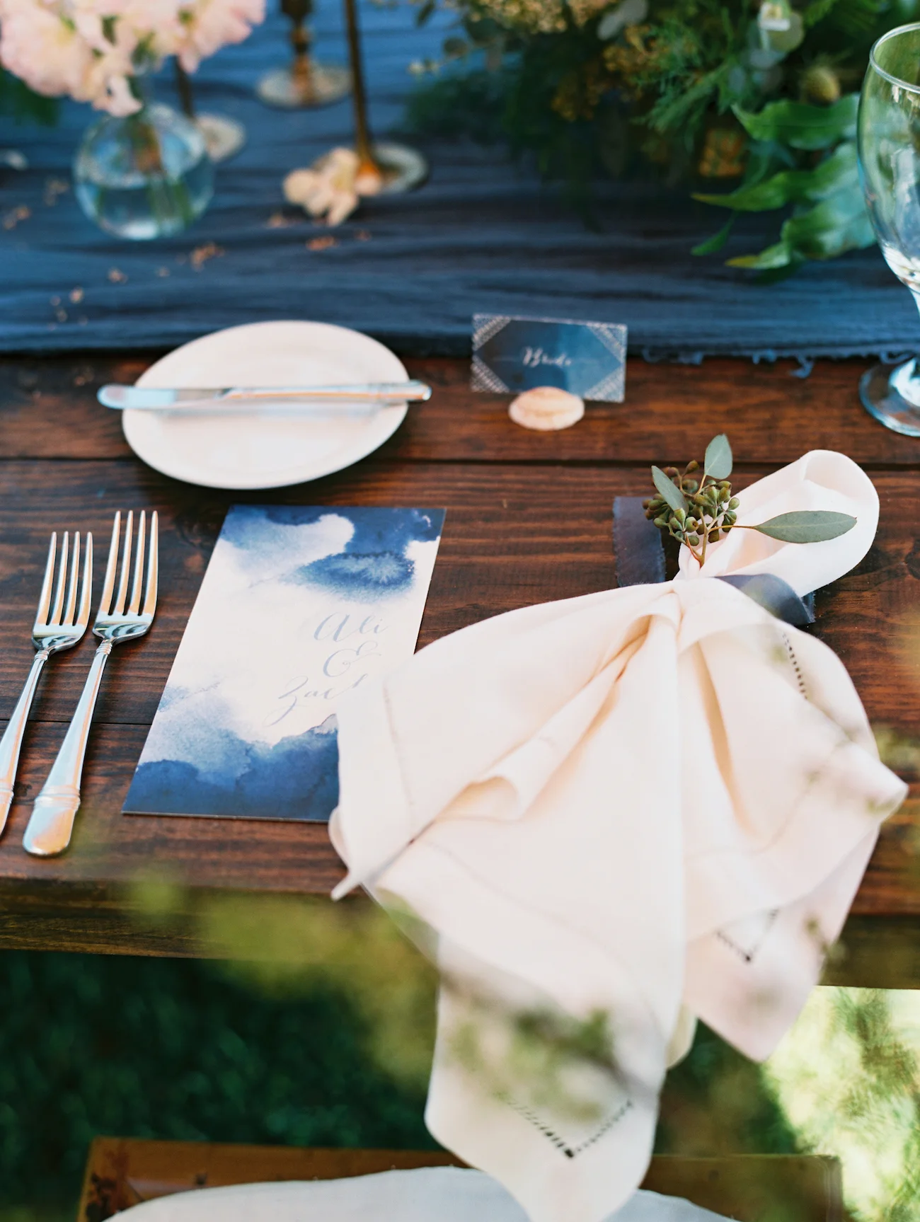 Custom menus, place cards; as featured in The Knot winter 2016 issue
