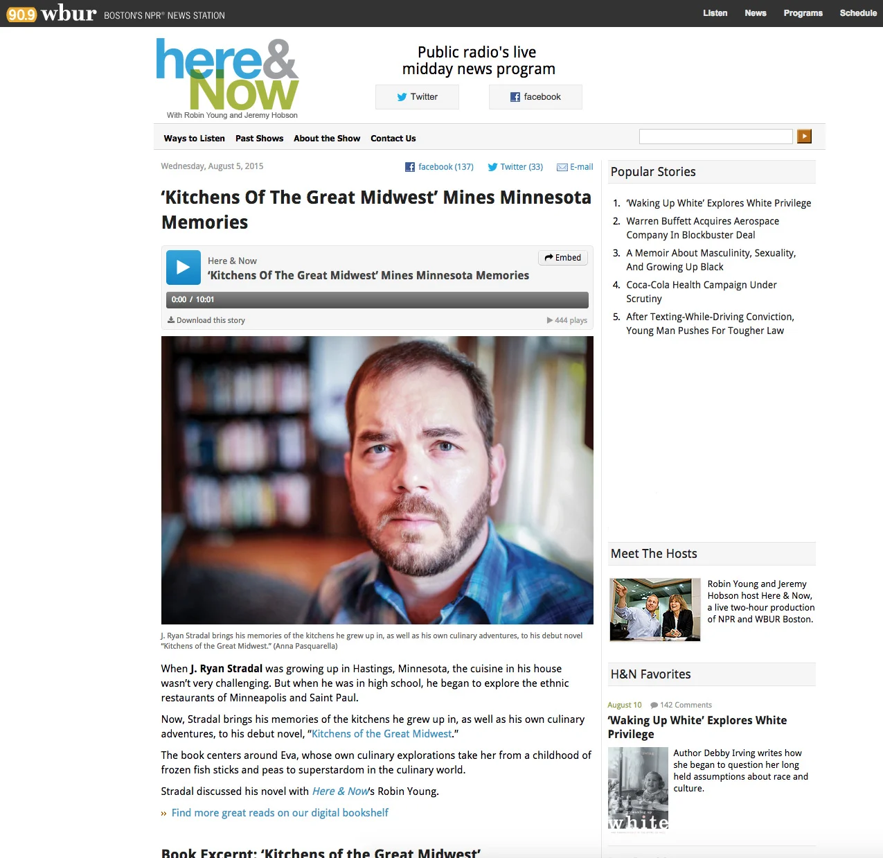 Listen to an interview with Robin Young of NPR's "Here and Now."