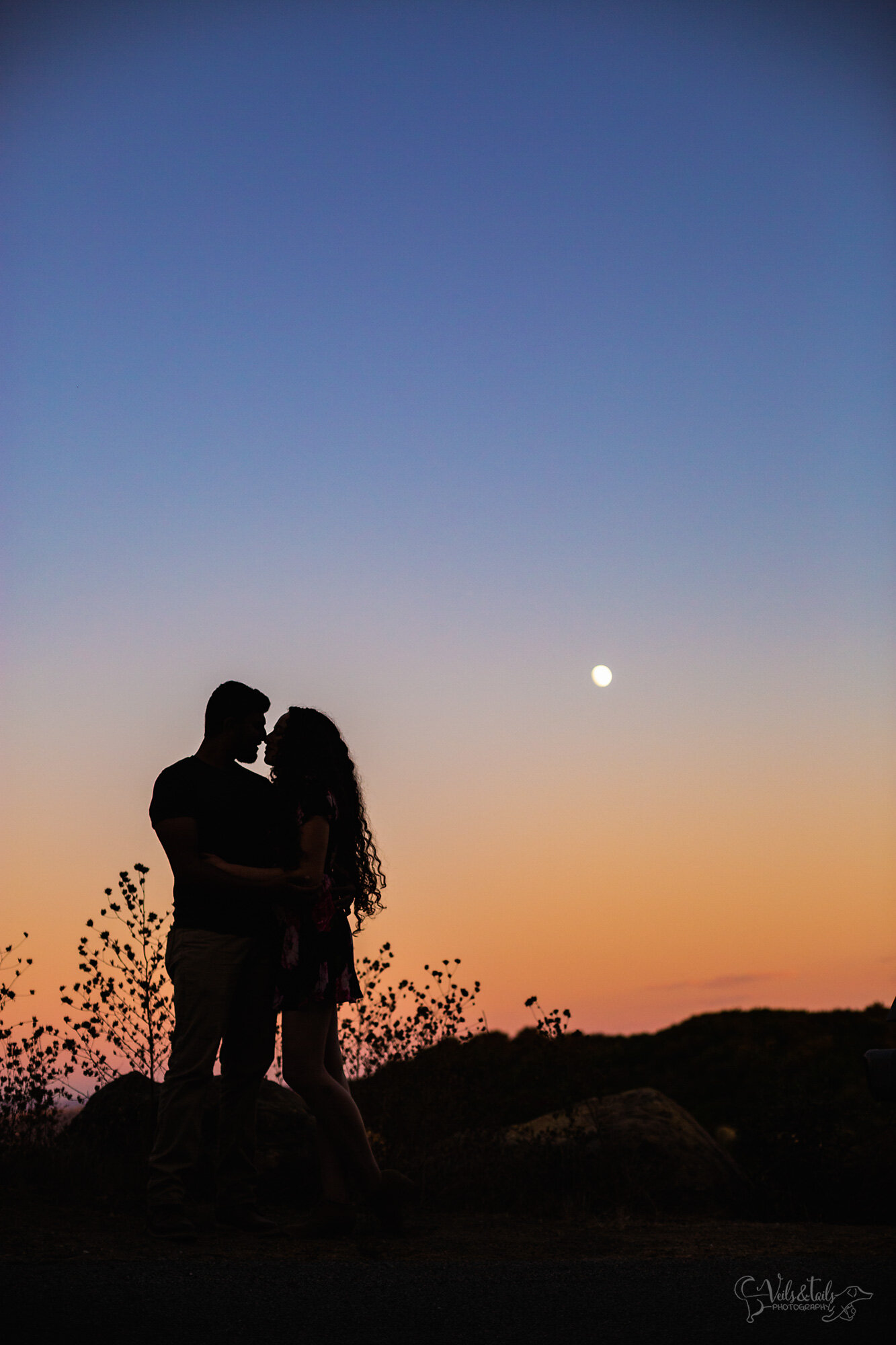 sunset silhouette engagement photo, Santa Barbara wedding photographer
