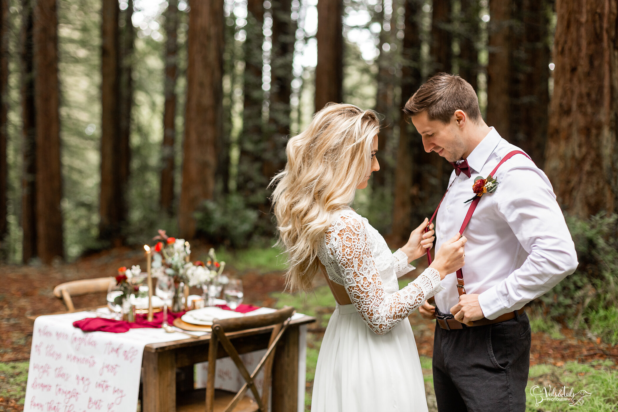 styled redwoods norcal boho wedding photography