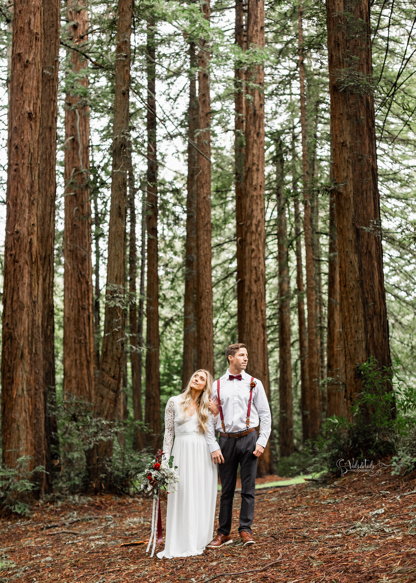styled redwoods boho elopement photography