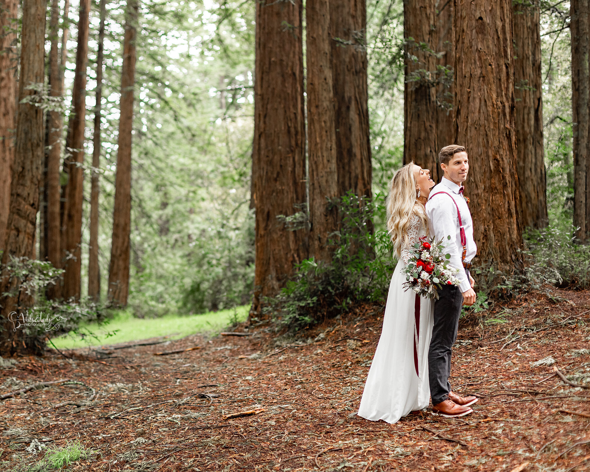 styled redwoods boho elopement photography