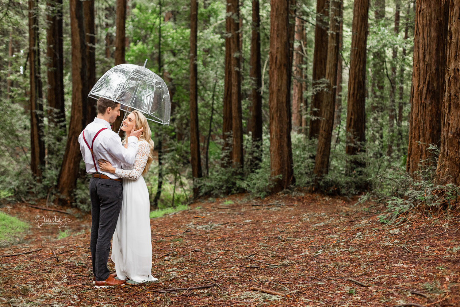Rainy Day elopement inspiration, Redwood styled shoot wedding photography