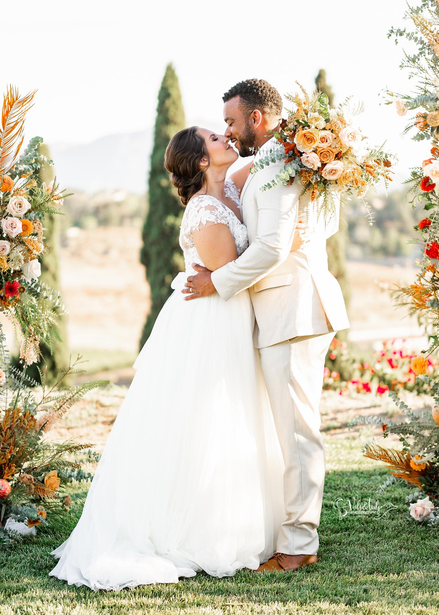 sunset inspired ceremony altar, destination wedding photographer