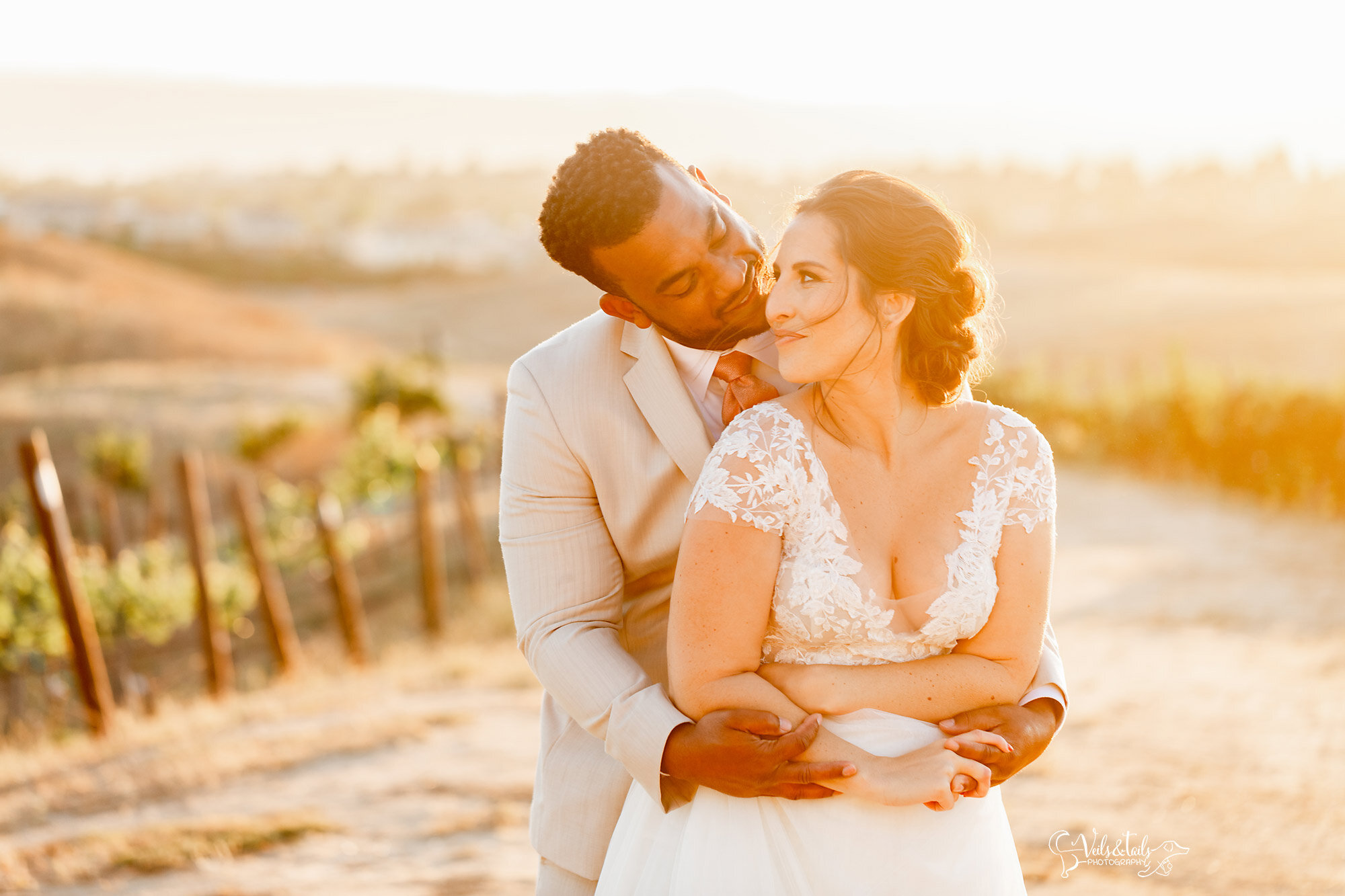 sunset wedding photography, San Diego, winery elopement