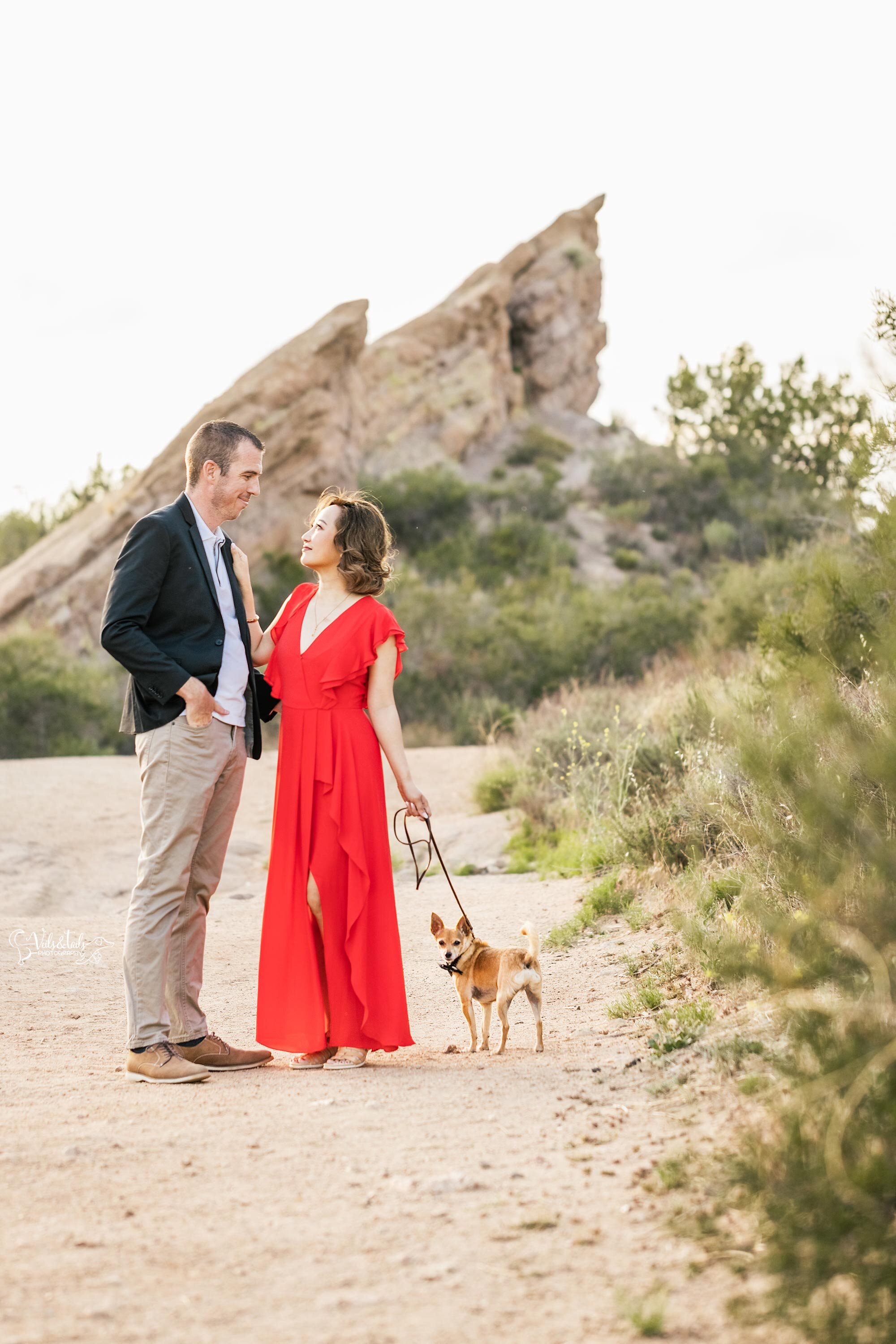 desert adventure engagement session photographer with dog