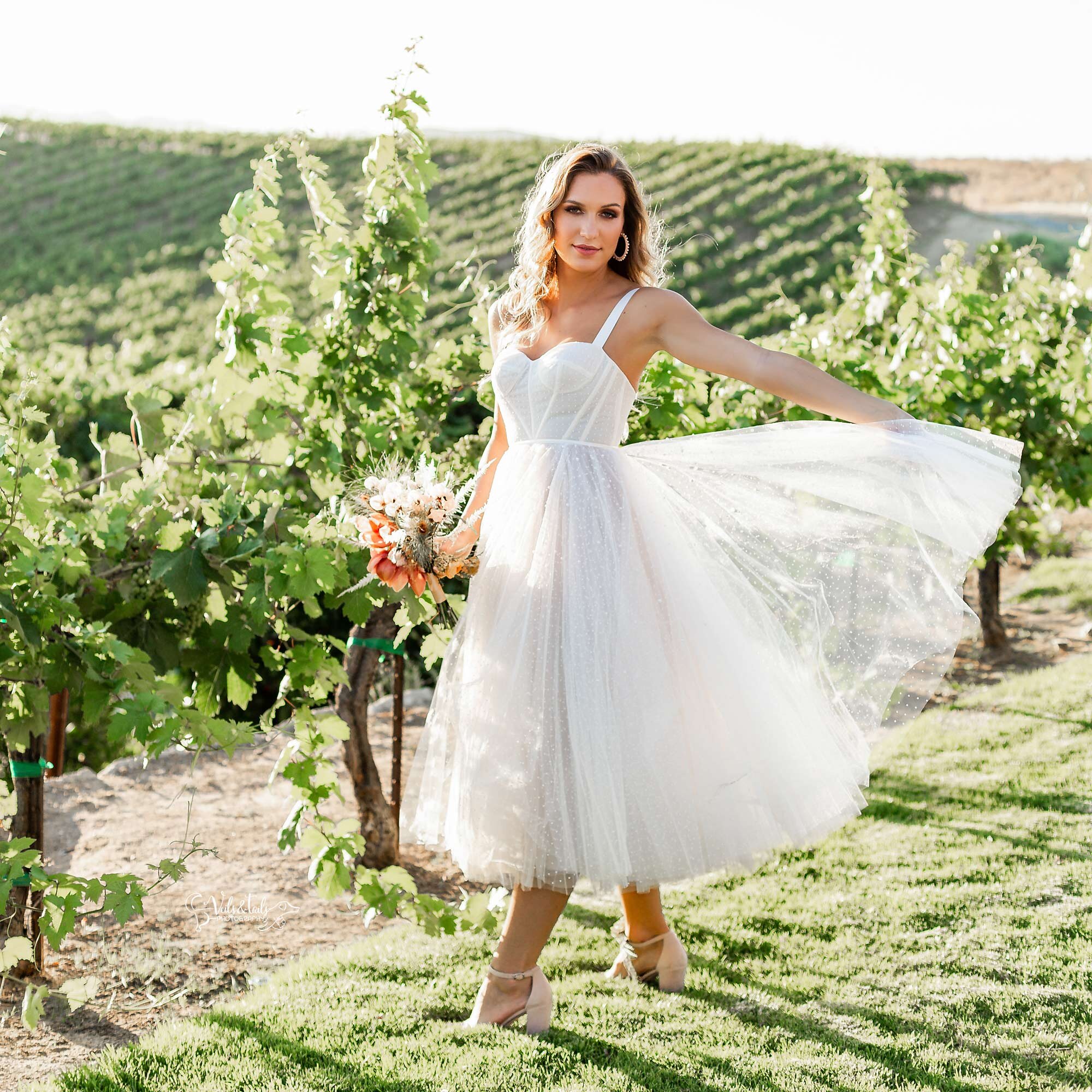 BHLDN short wedding dress, Temecula wedding photography