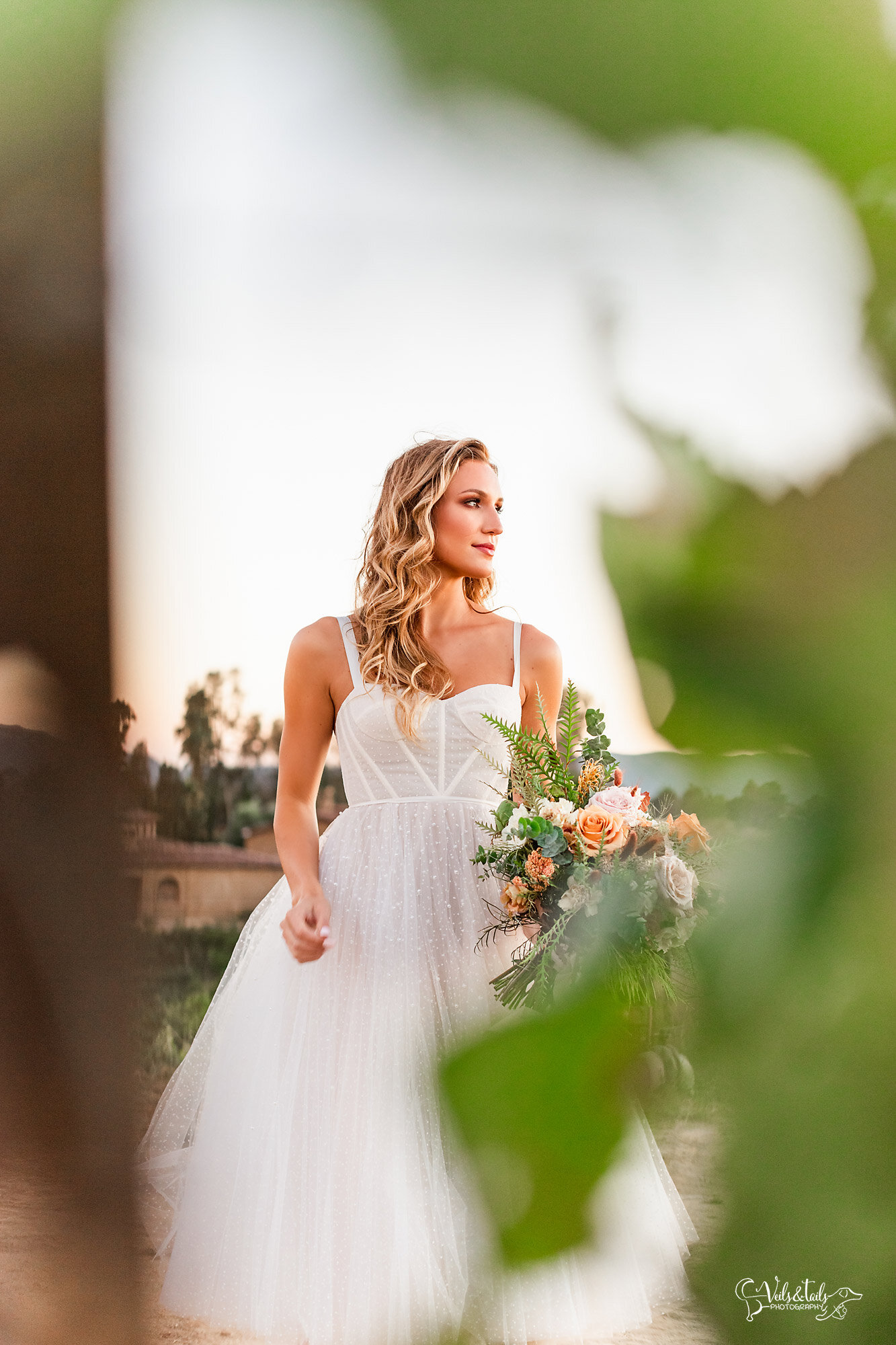 creative bridal portrait, Callaway vineyard weddings, by Veils &amp; Tails Photography