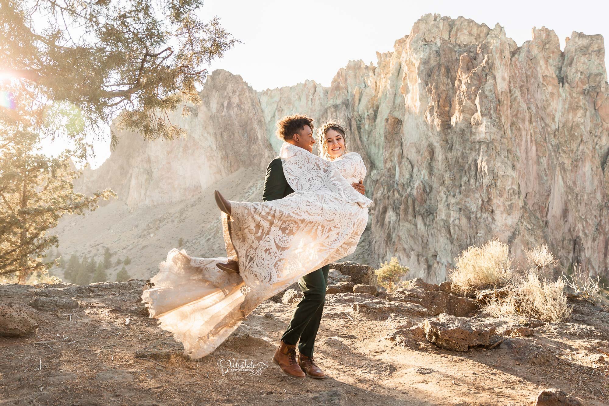 joyful wedding and elopement photographer in Eugene, Bend, Smith Rock, Oregon