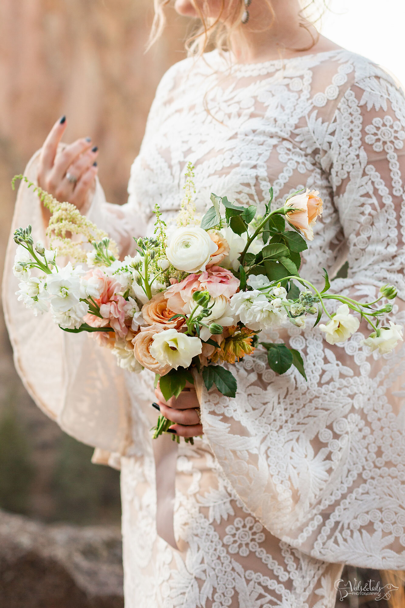 boho bride, Oregon elopement photography at Smith Rock