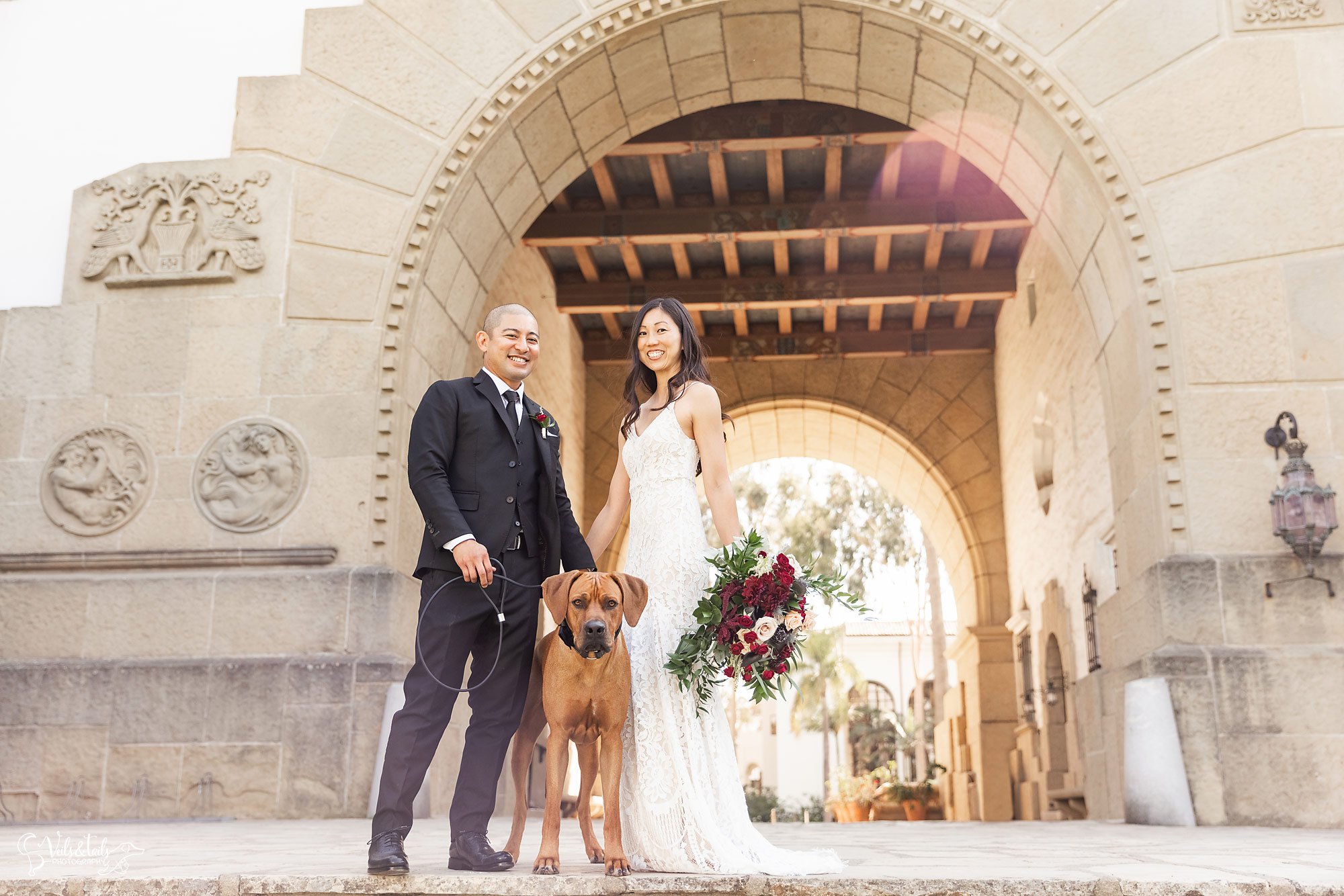 Santa Barbara wedding photographer with dog