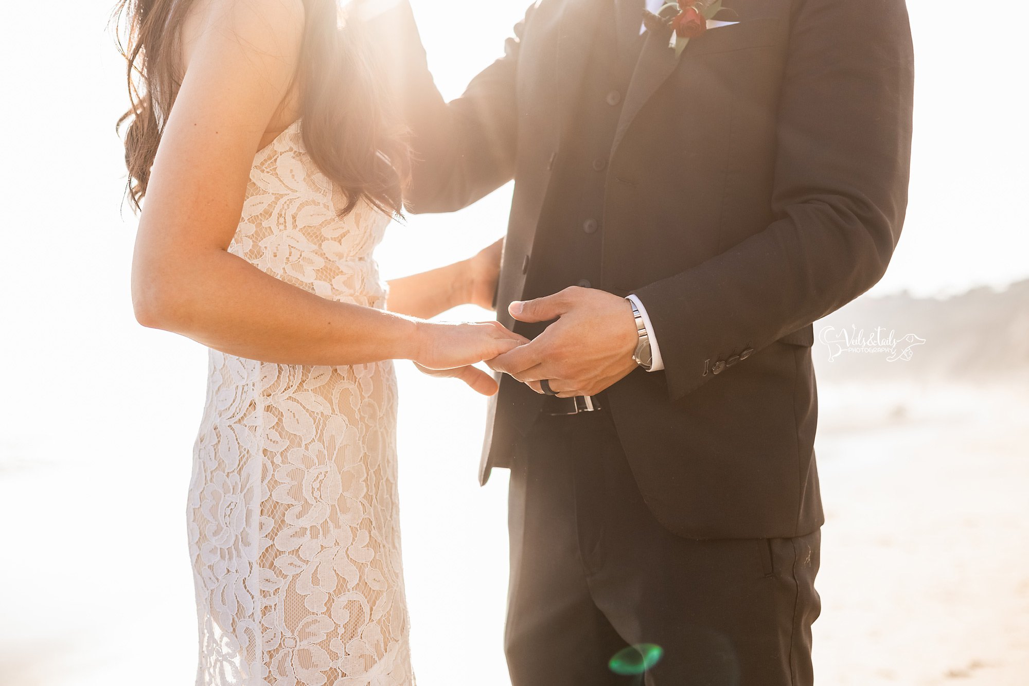 Santa Barbara beach wedding photography candid