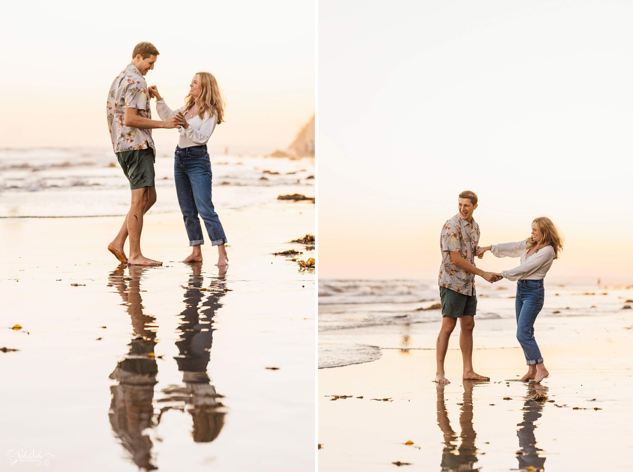 Santa Barbara photographer, Hendry's beach sunset engagement session, adventure