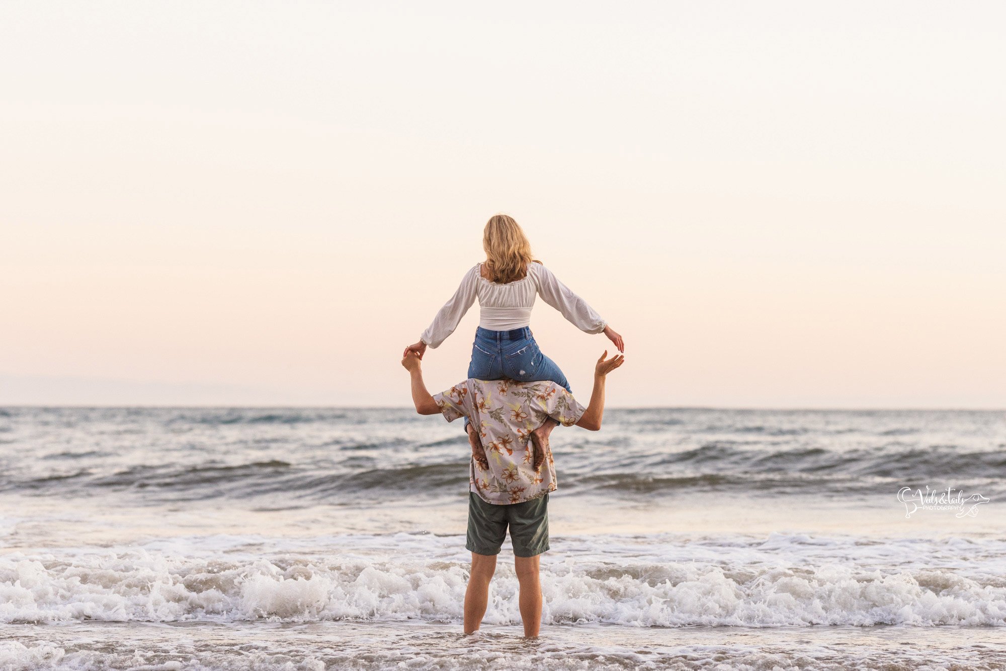 Santa Barbara photographer, Hendry's beach sunset engagement session, authentic adventure