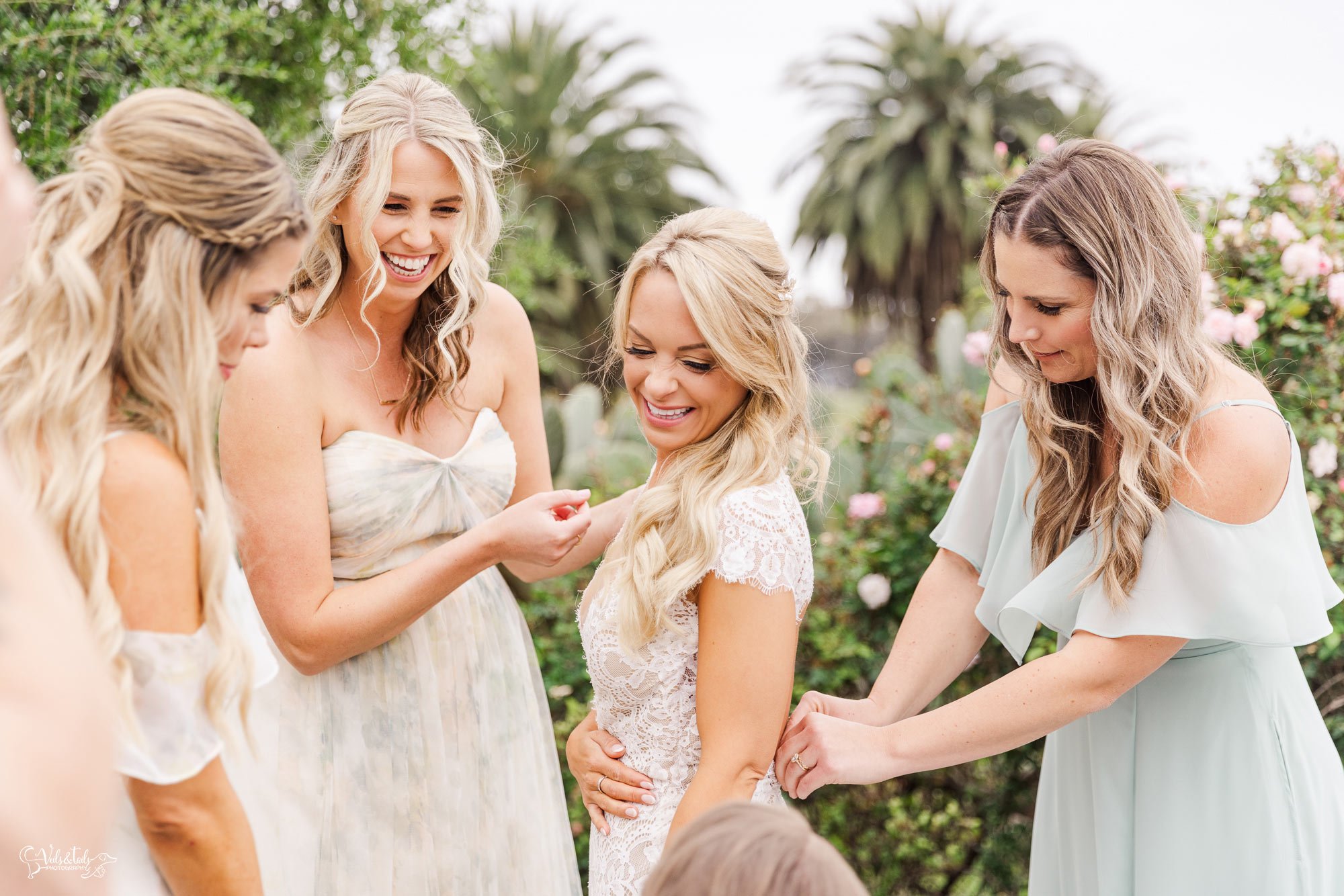 getting ready Santa Barbara wedding photographer  Dos Pueblos Orchid Farm