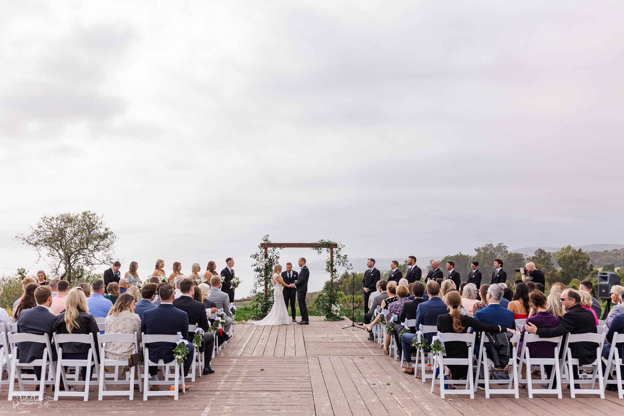 Dos Pueblos Orchid Farm Wedding Photographer - bluffs ceremony