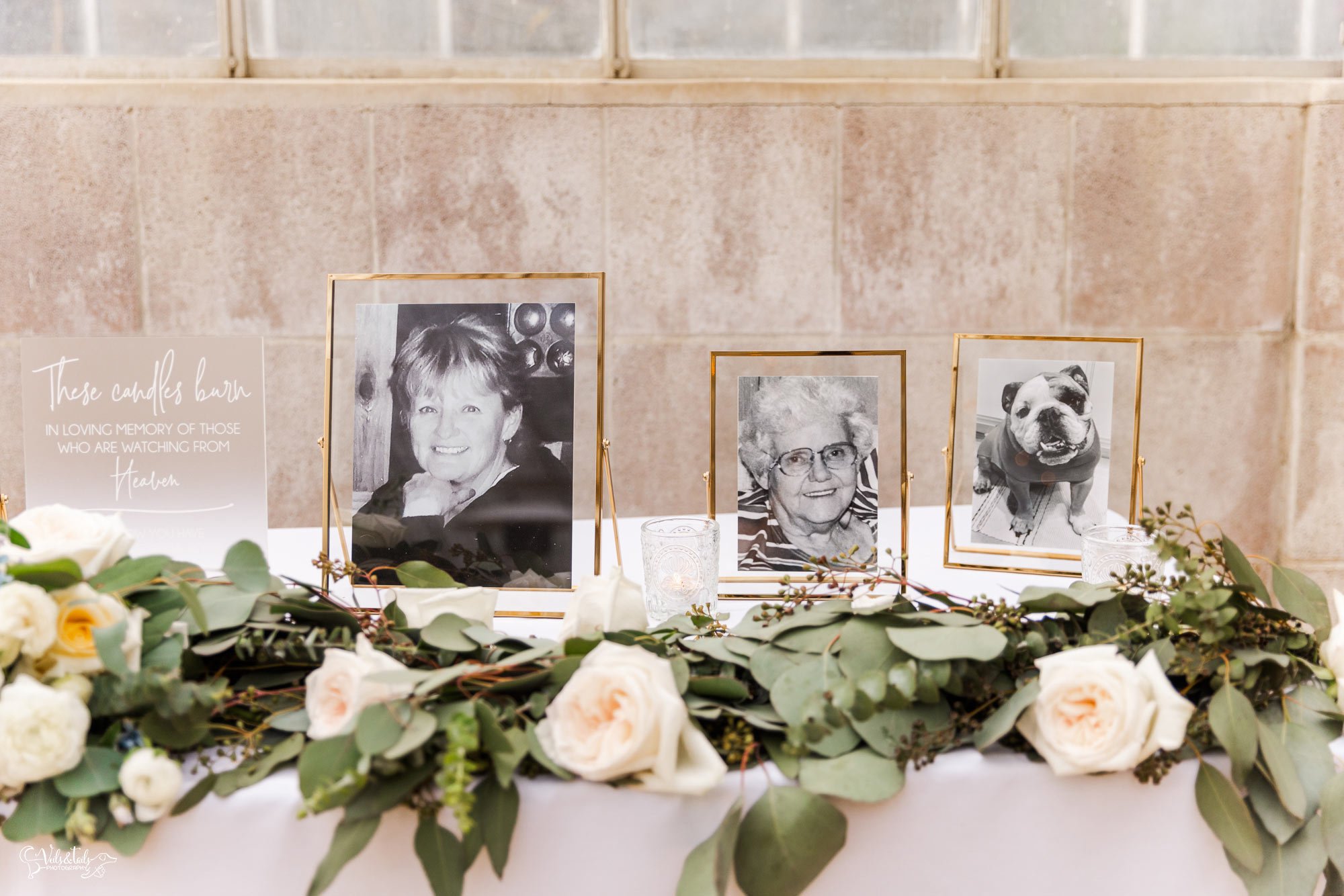 Dos Pueblos Orchid Farm Wedding - Santa Barbara Photographer  - greenhouse reception memorial table