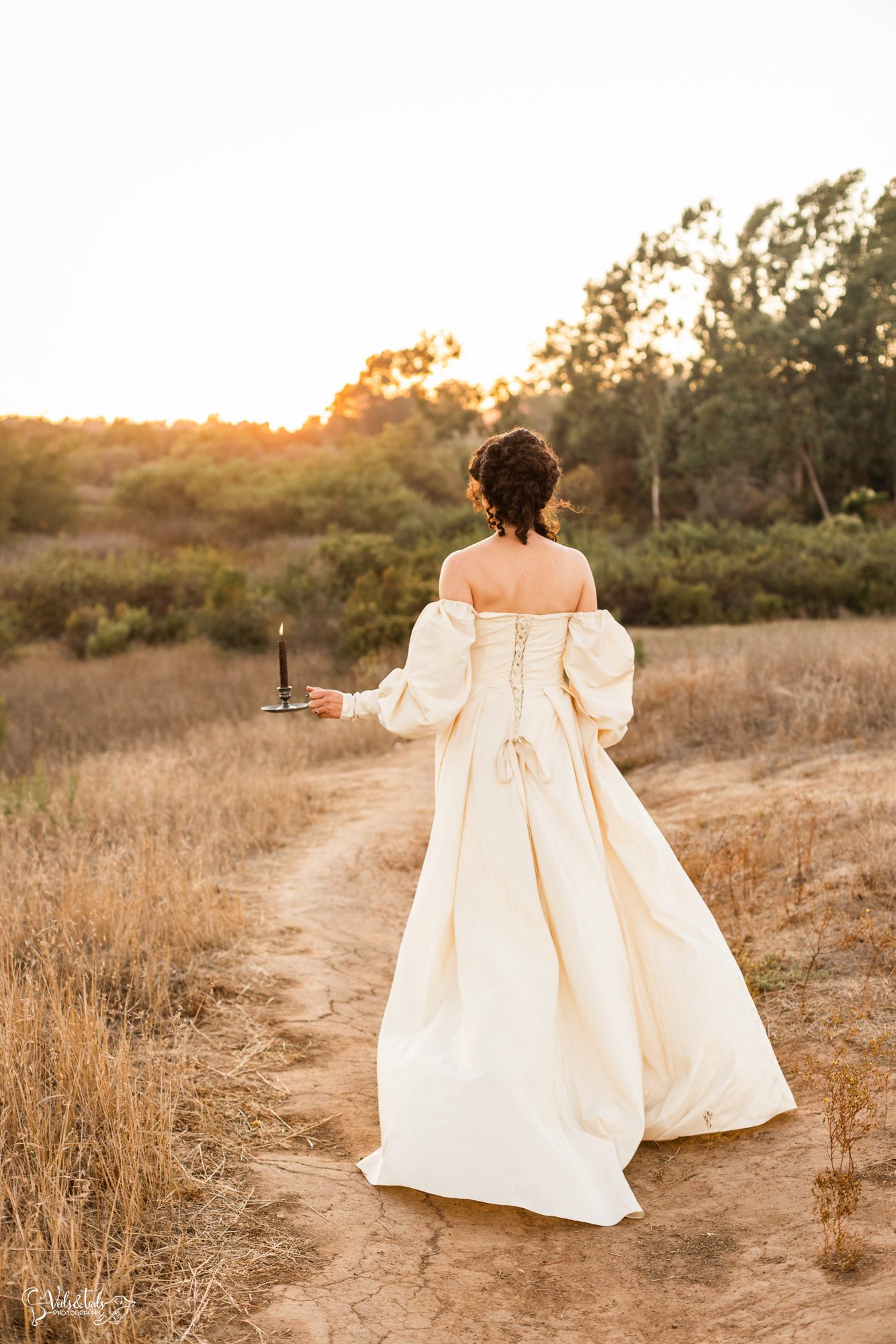 victorian wedding hair, fall halloween 18th century inspired elopement editorial session in Santa Barbara by Veils &amp; Tails Photography