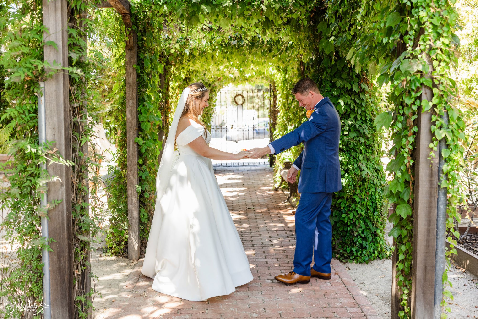 1880 Union Wedding First Look by Veils & Tails Photography