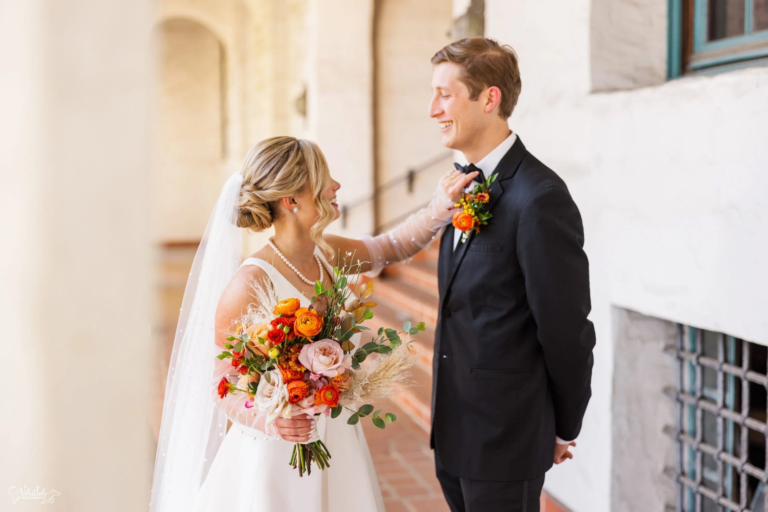 elegant Santa Barbara Wedding Photographer Courthouse First Look