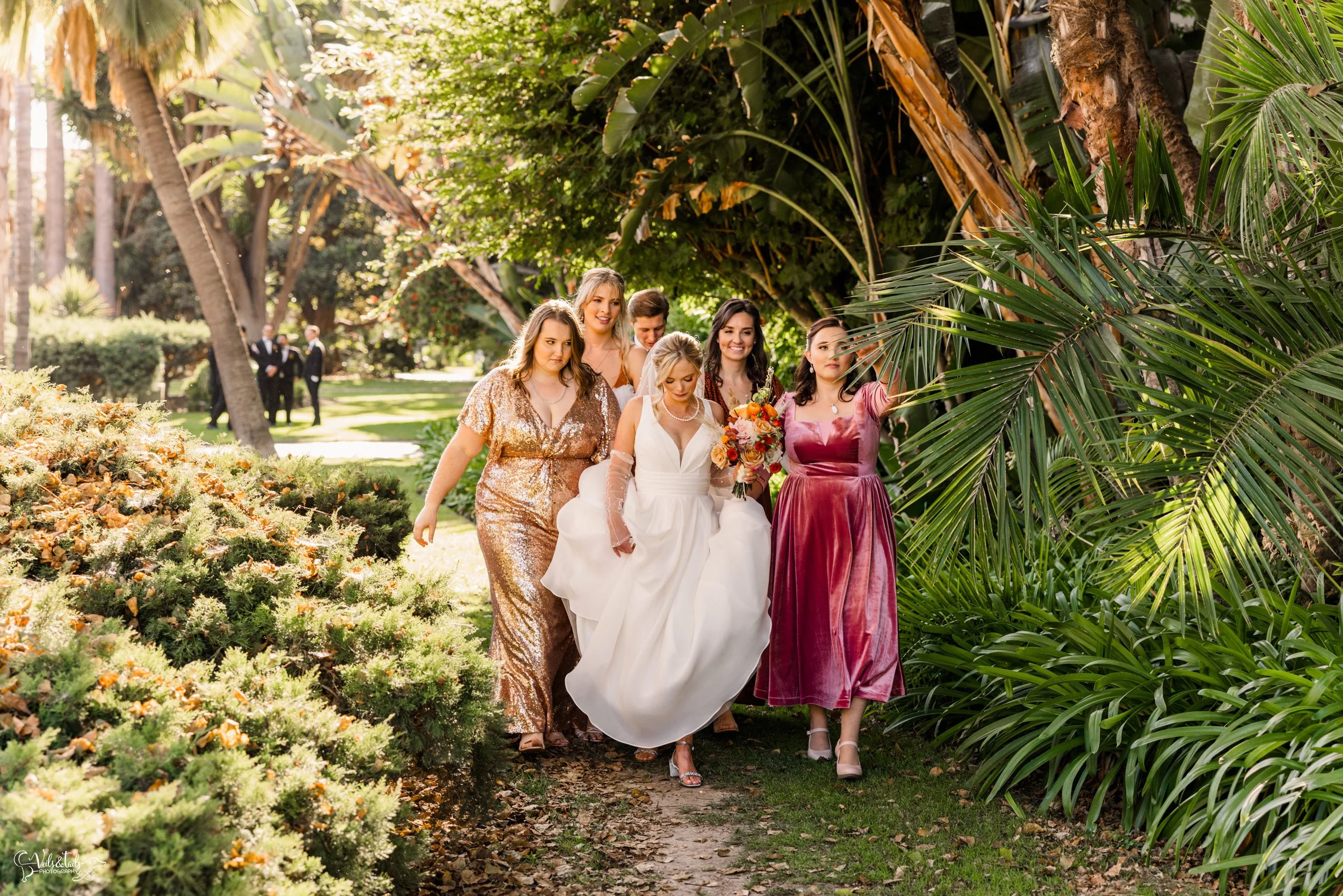 joyful Santa Barbara Wedding Photographer Courthouse sparkling bridesmaids