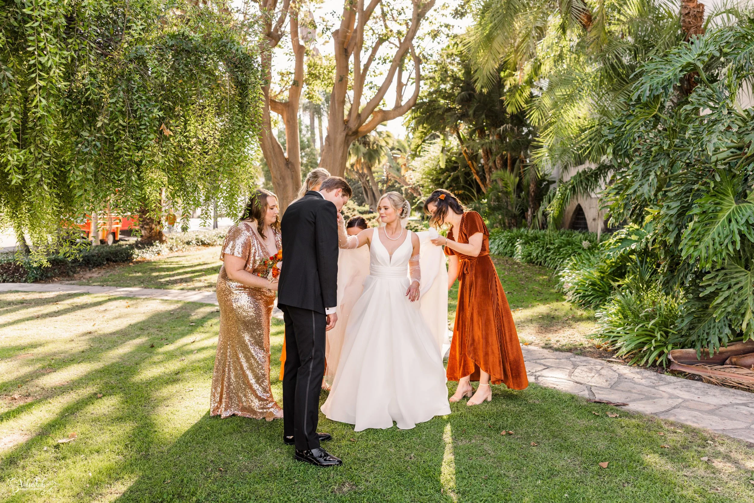 joyful Santa Barbara Wedding Photographer Courthouse sparkling bridesmaids