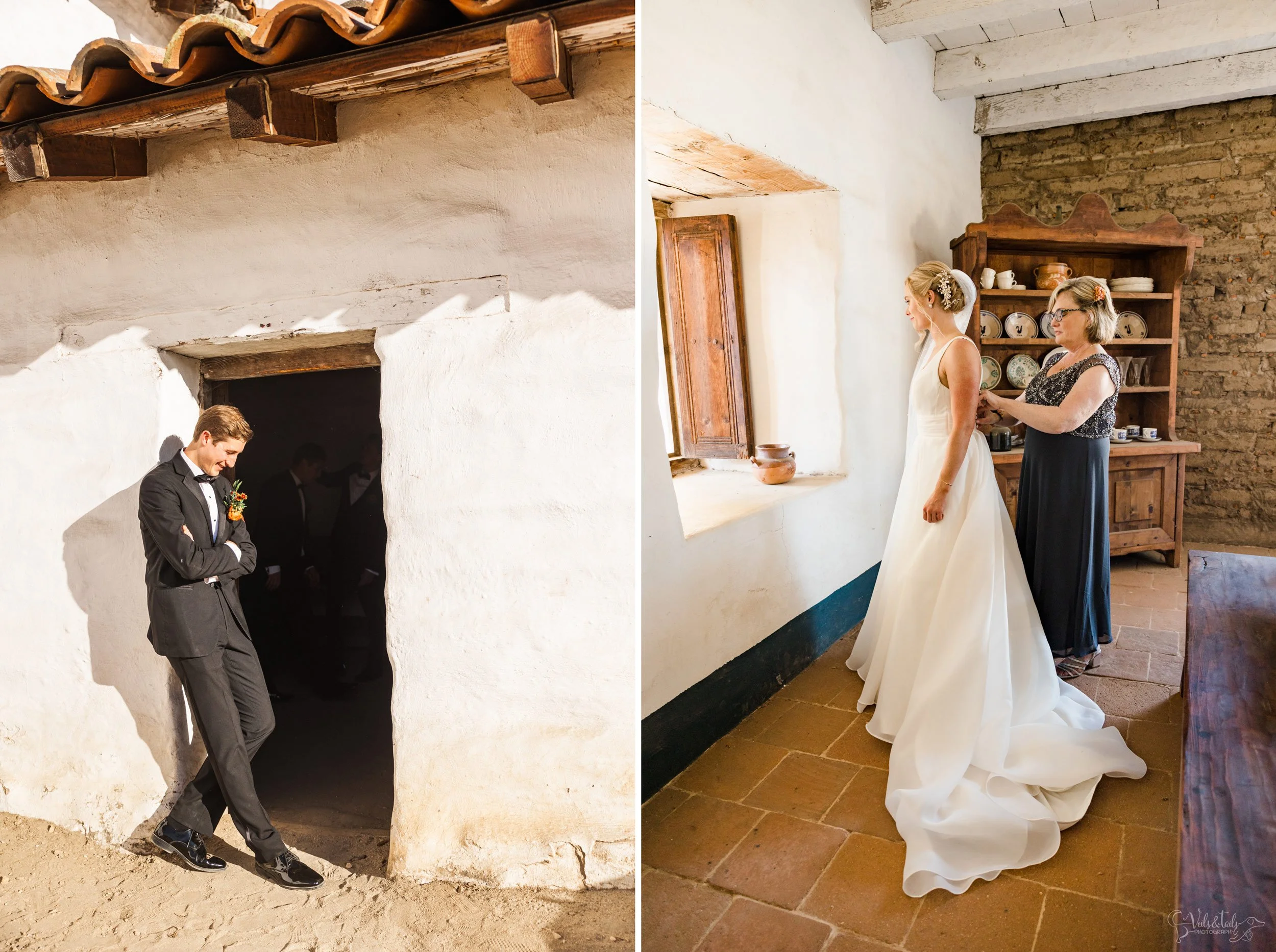 bright airy Santa Barbara Presidio Wedding Photographer groom