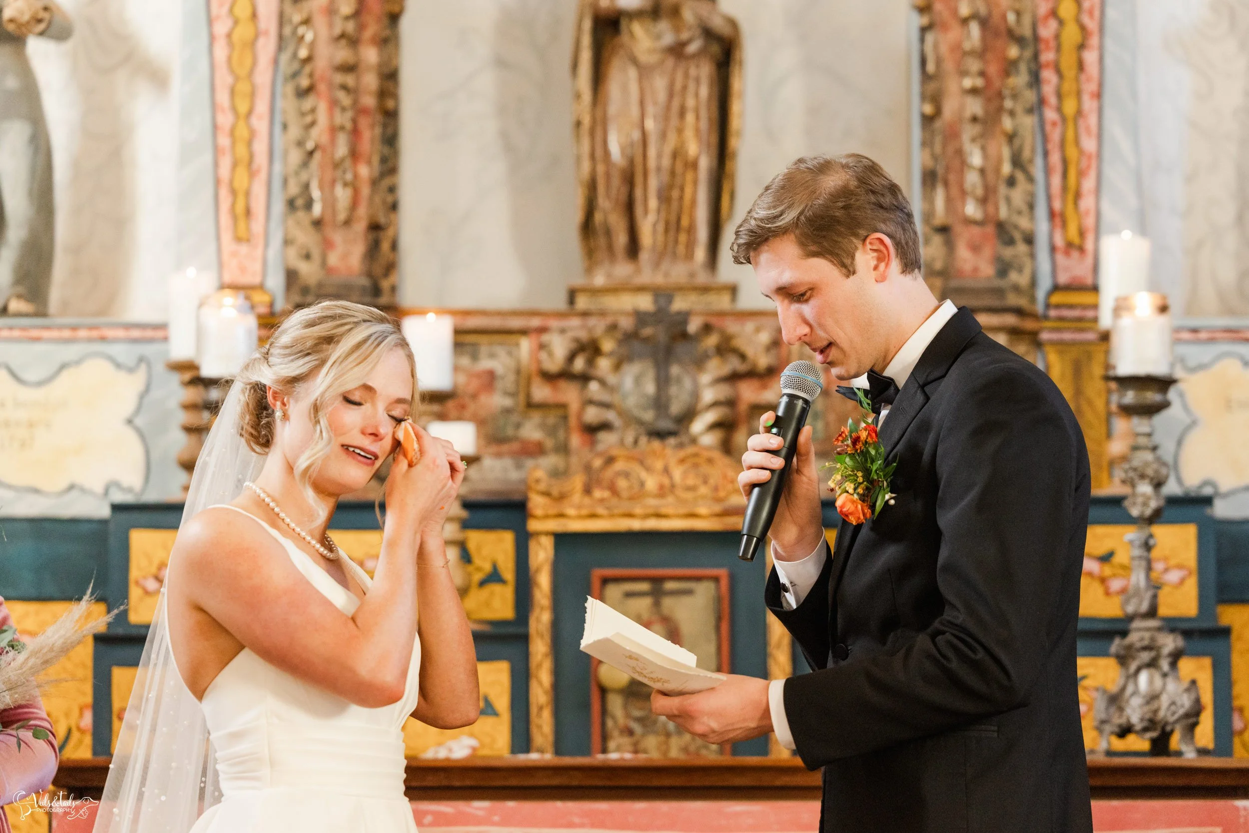 joyful Santa Barbara Presidio Wedding Photographer emotional