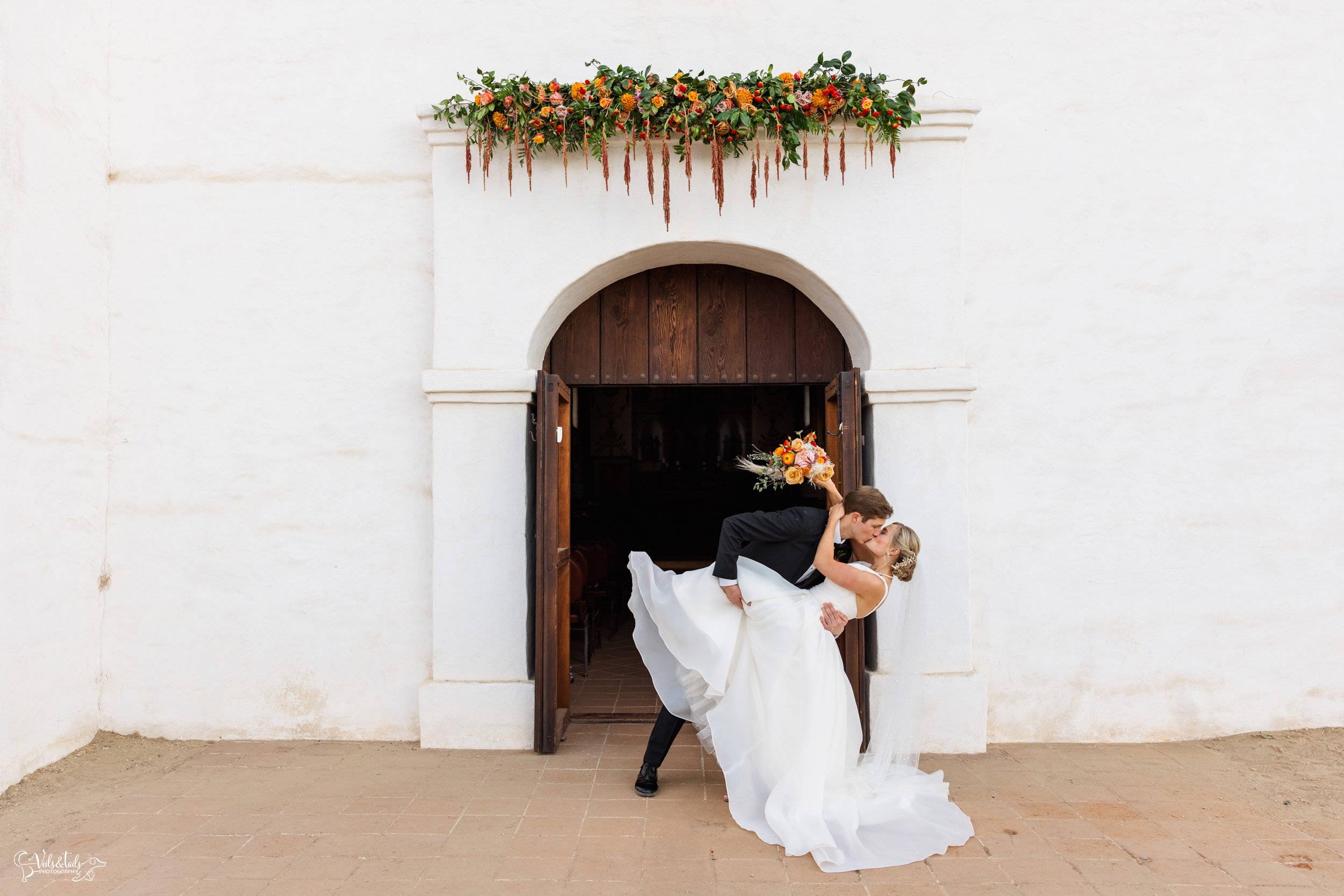 bright airy Santa Barbara Presidio Wedding Photographer autumn
