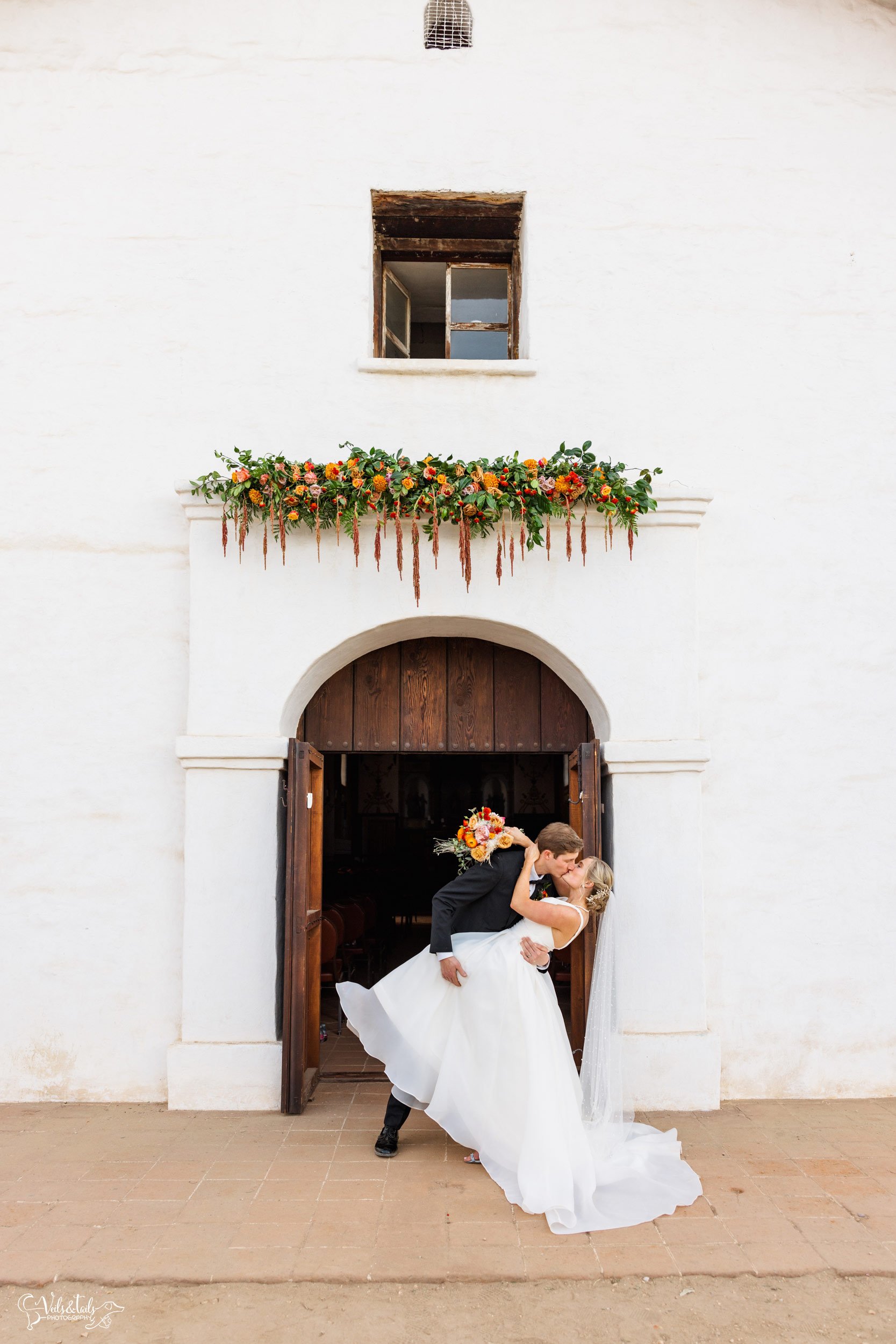 bright airy Santa Barbara Presidio Wedding Photographer autumn