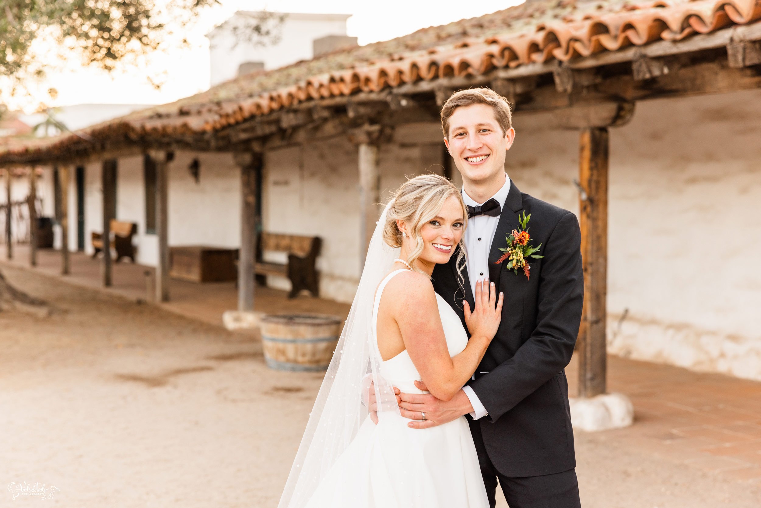 bright airy old Santa Barbara Presidio Wedding Photographer