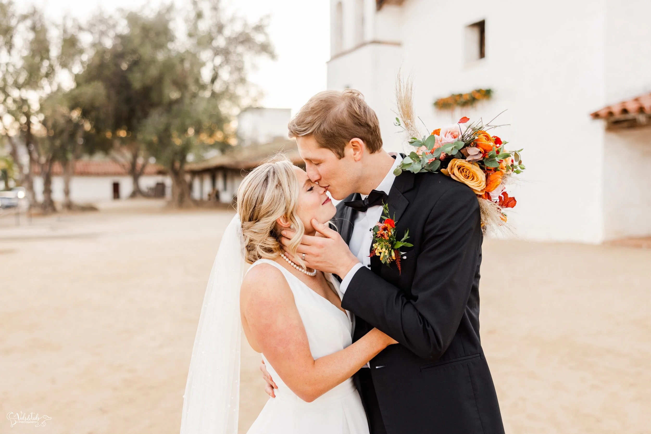 bright airy Santa Barbara Presidio Wedding Photographer romantic