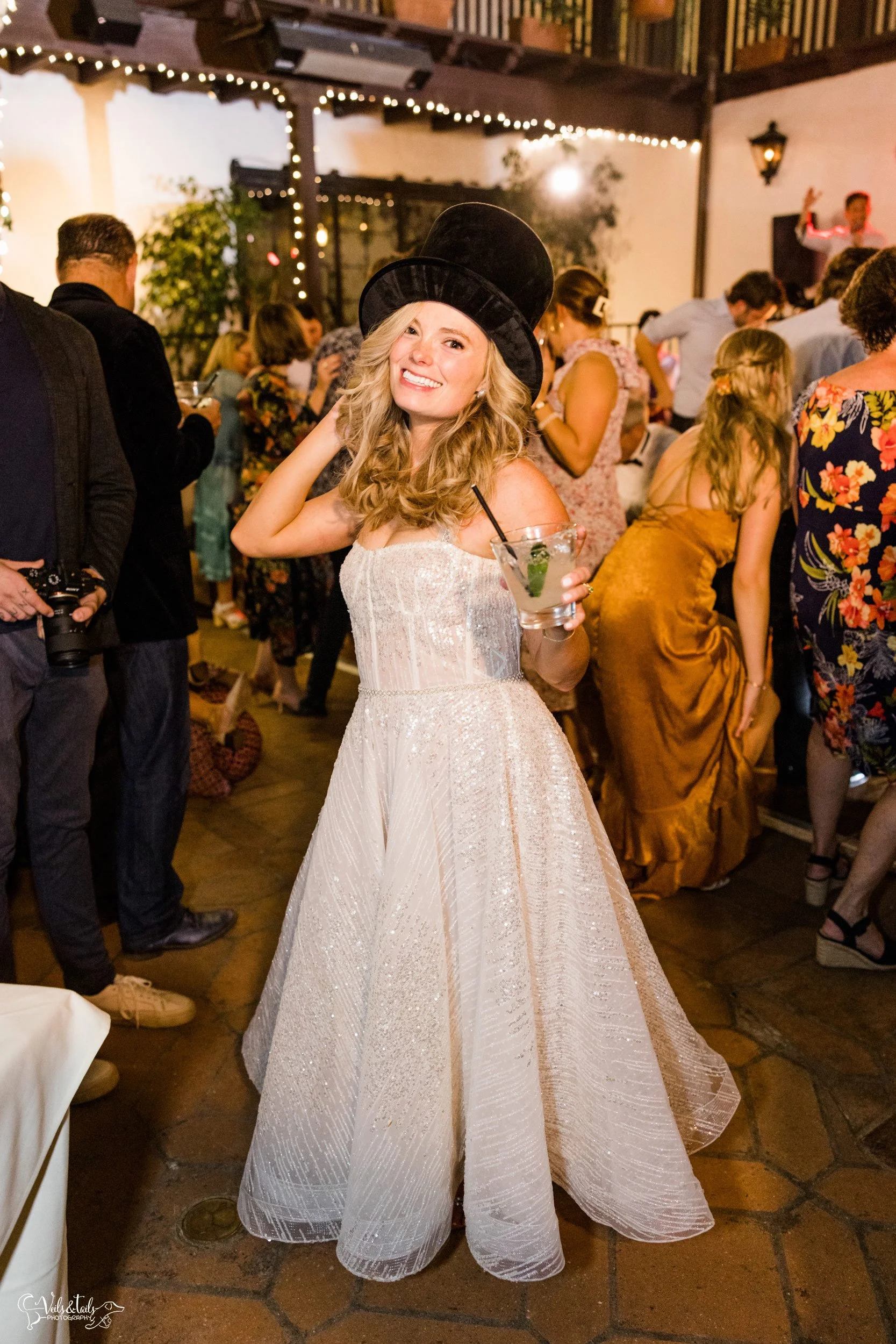 Santa Barbara Wedding Photographer reception dress beaded El Paseo