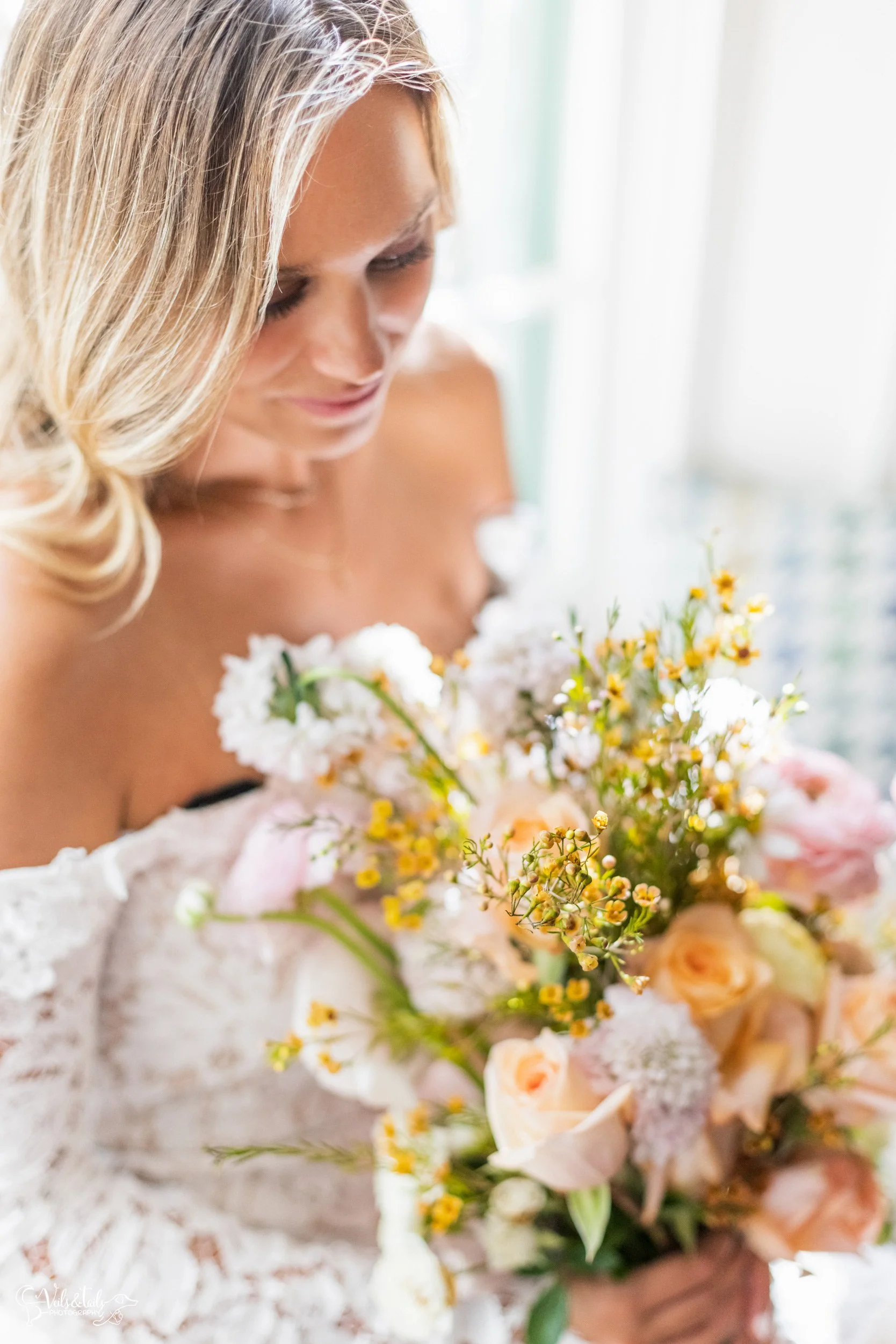 bridal portrait by window, Lieff Ranch venue details, wedding in Santa Ynez, Veils &amp; Tails Photography