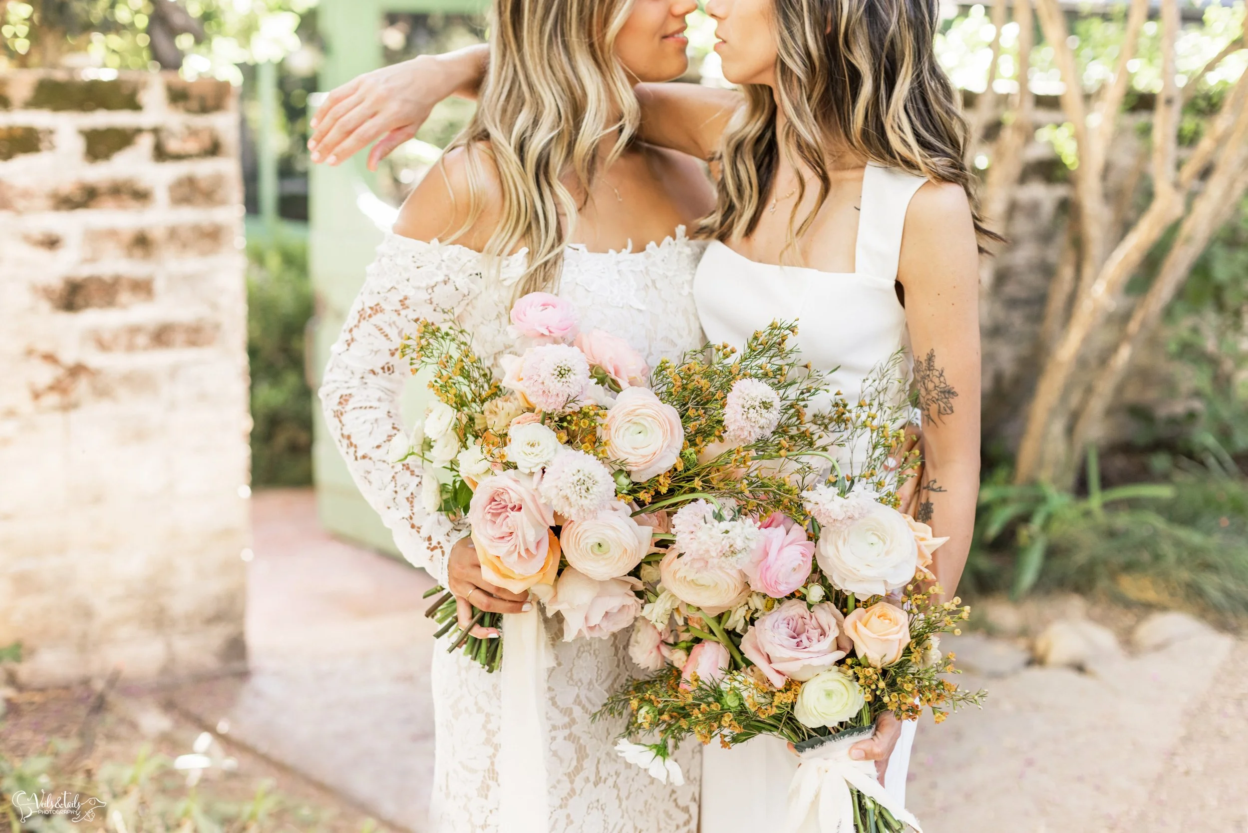 bridal portraits in the garden, Lieff Ranch venue details, wedding in Santa Ynez, gay-friendly wedding photography by Veils &amp; Tails