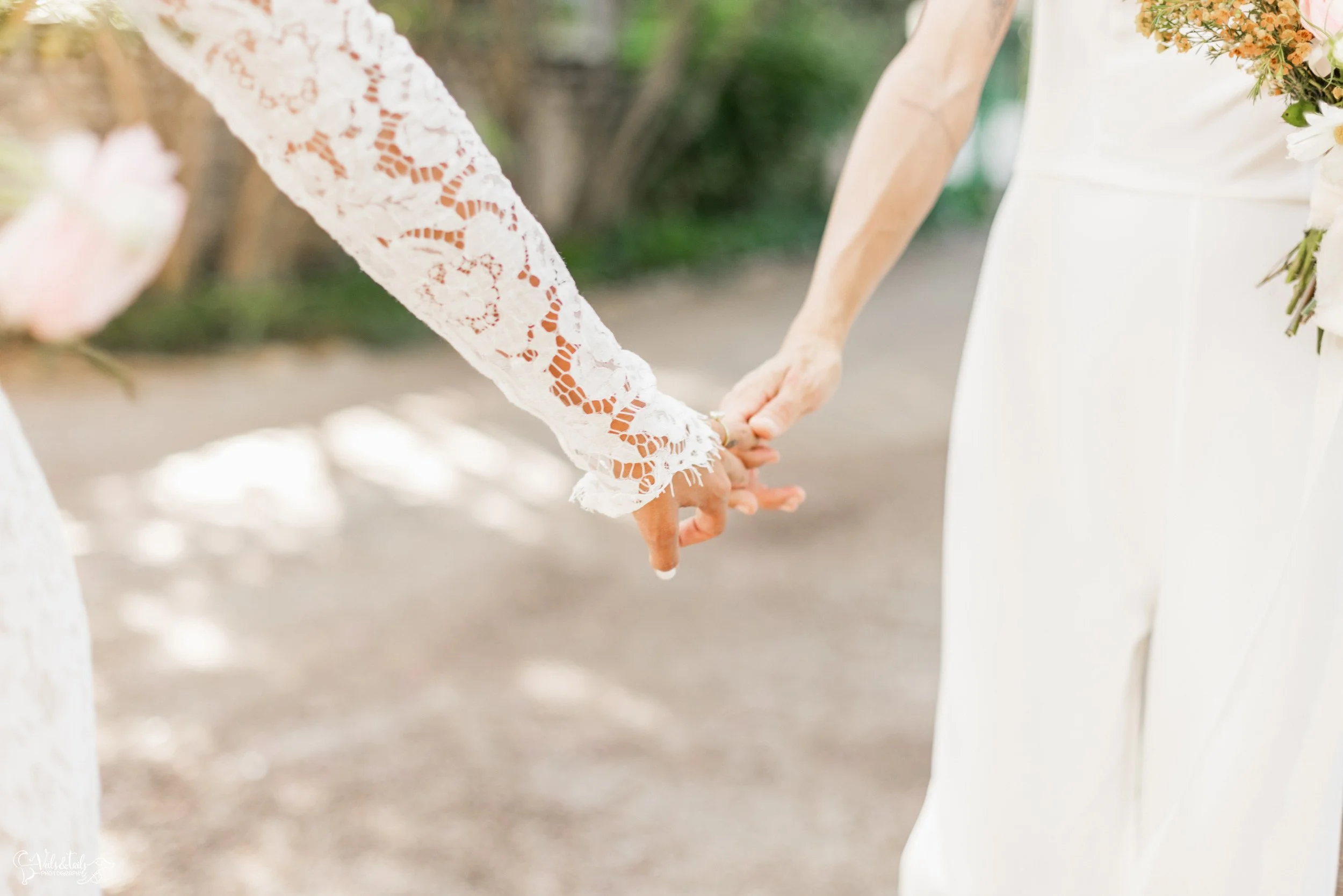 LGBTQ+ wedding; bridal portraits in the garden, Lieff Ranch venue details, wedding in Santa Ynez, Veils &amp; Tails Photography