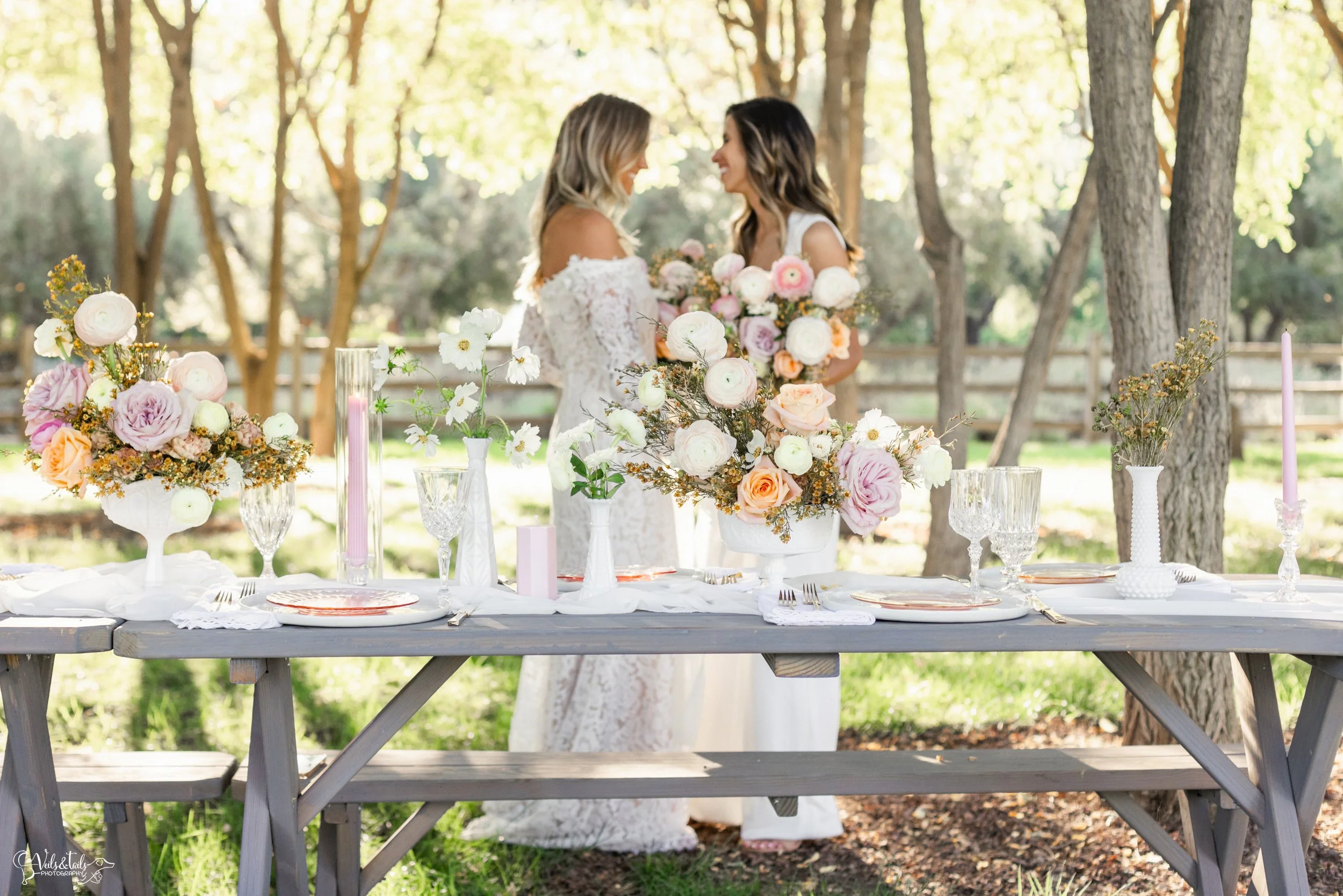 picnic wedding bridal portraits, Lieff Ranch venue details, wedding in Santa Ynez, Veils &amp; Tails Photography