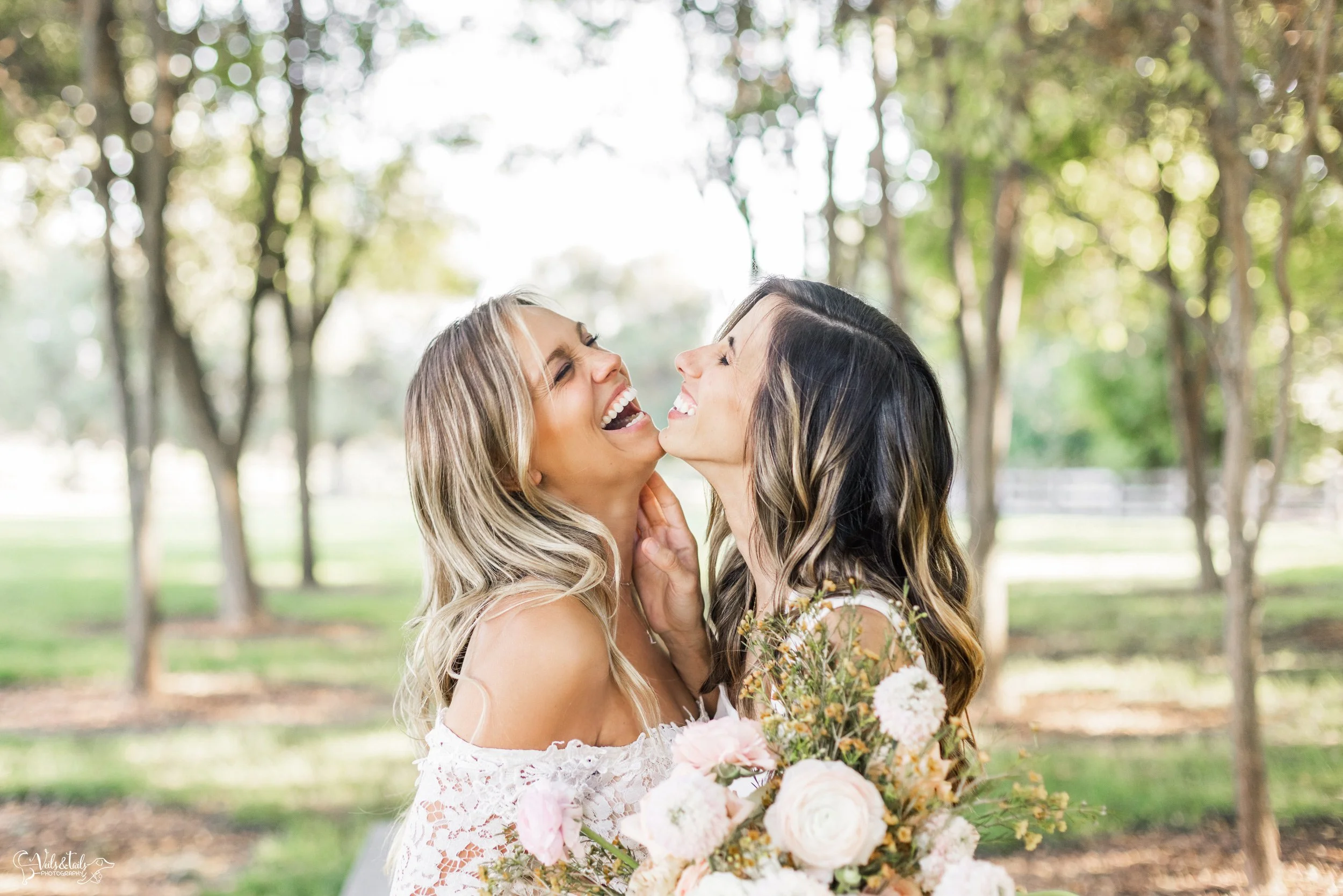LGBTQ+ wedding photography; picnic dinner setting bridal portraits, Lieff Ranch in Santa Ynez, Veils &amp; Tails Photography