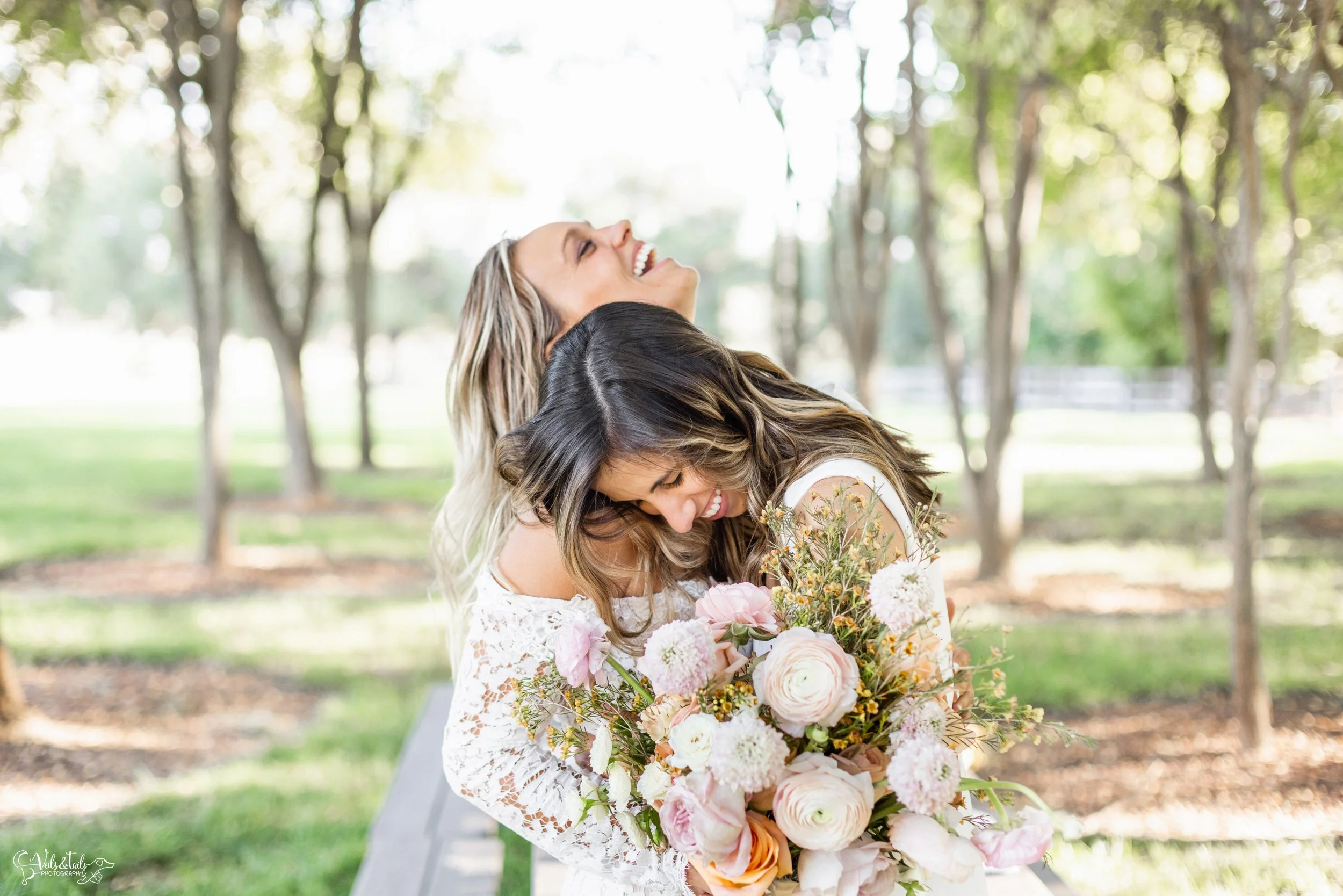 LGBTQ+ wedding photography; picnic dinner setting bridal portraits, Lieff Ranch in Santa Ynez, Veils &amp; Tails Photography