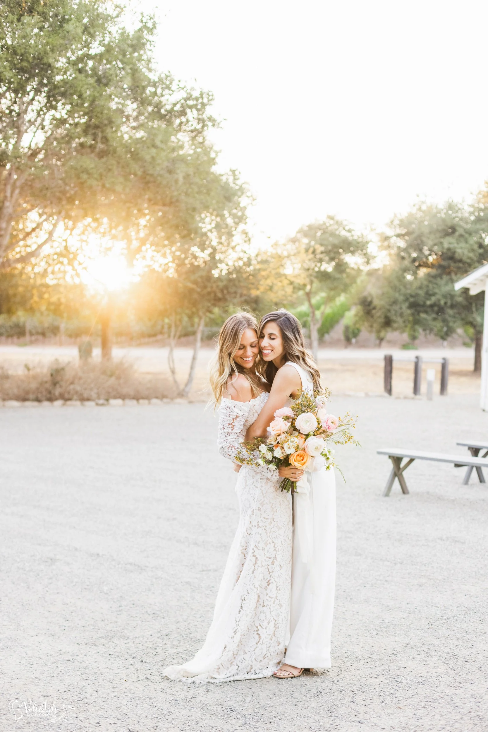LGBTQ+ wedding photography; white barn ceremony at Lieff Ranch in Santa Ynez, Veils &amp; Tails Photography
