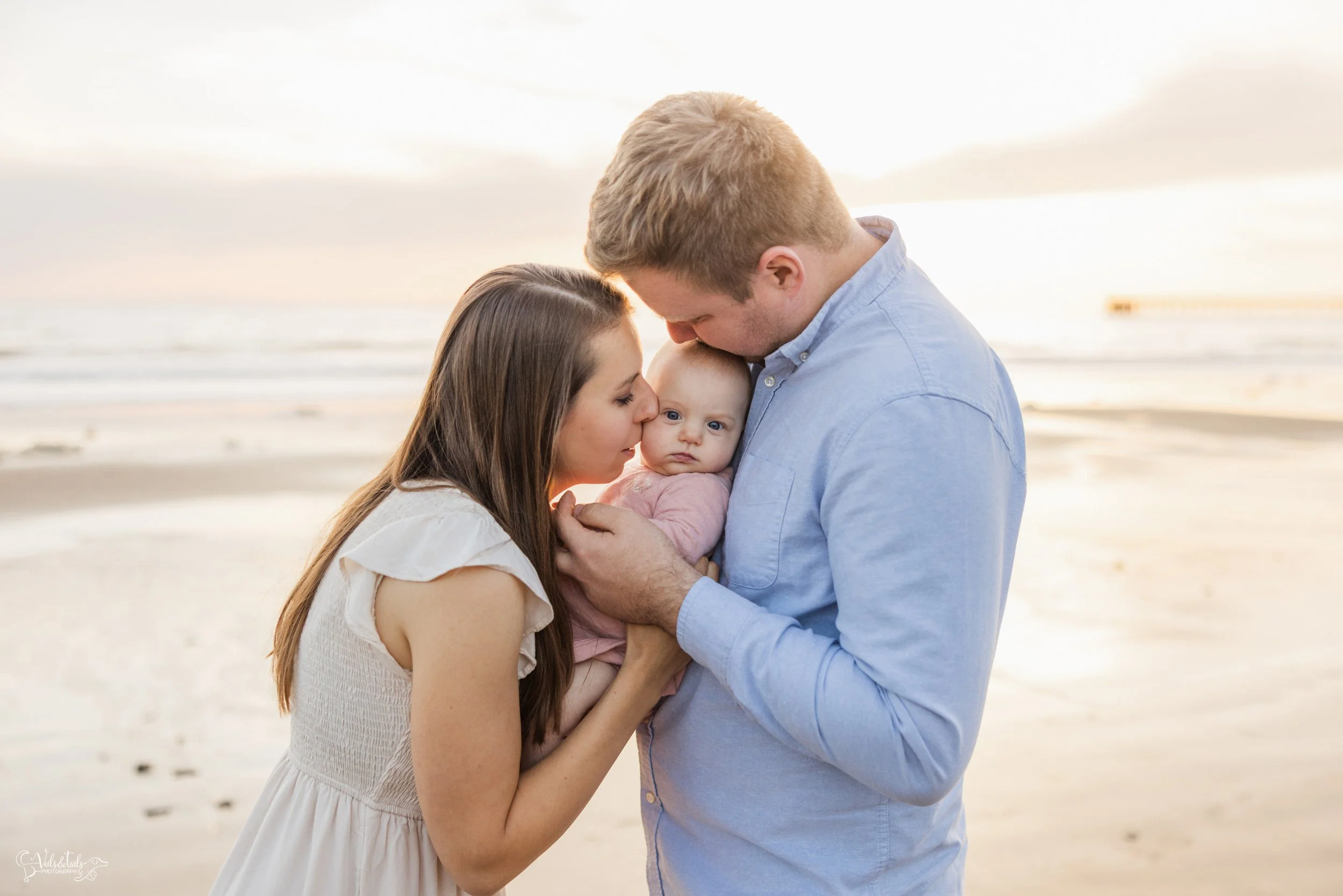 beach family session in Santa Barbara, Veils &amp; Tails Photography