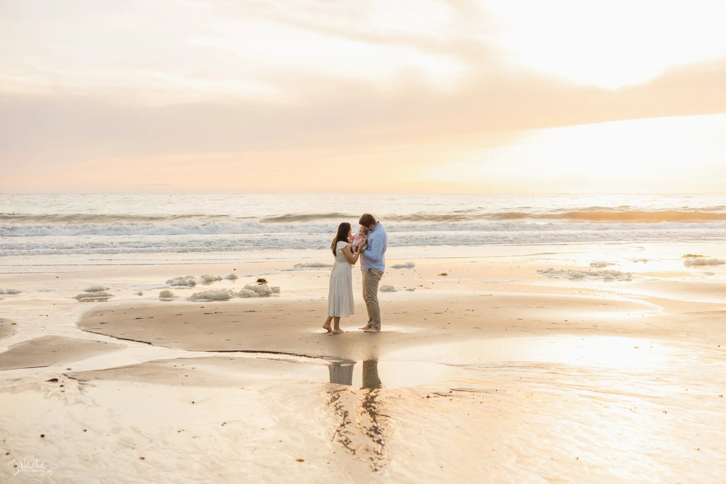 beach family session in Goleta, California, Veils &amp; Tails Photography